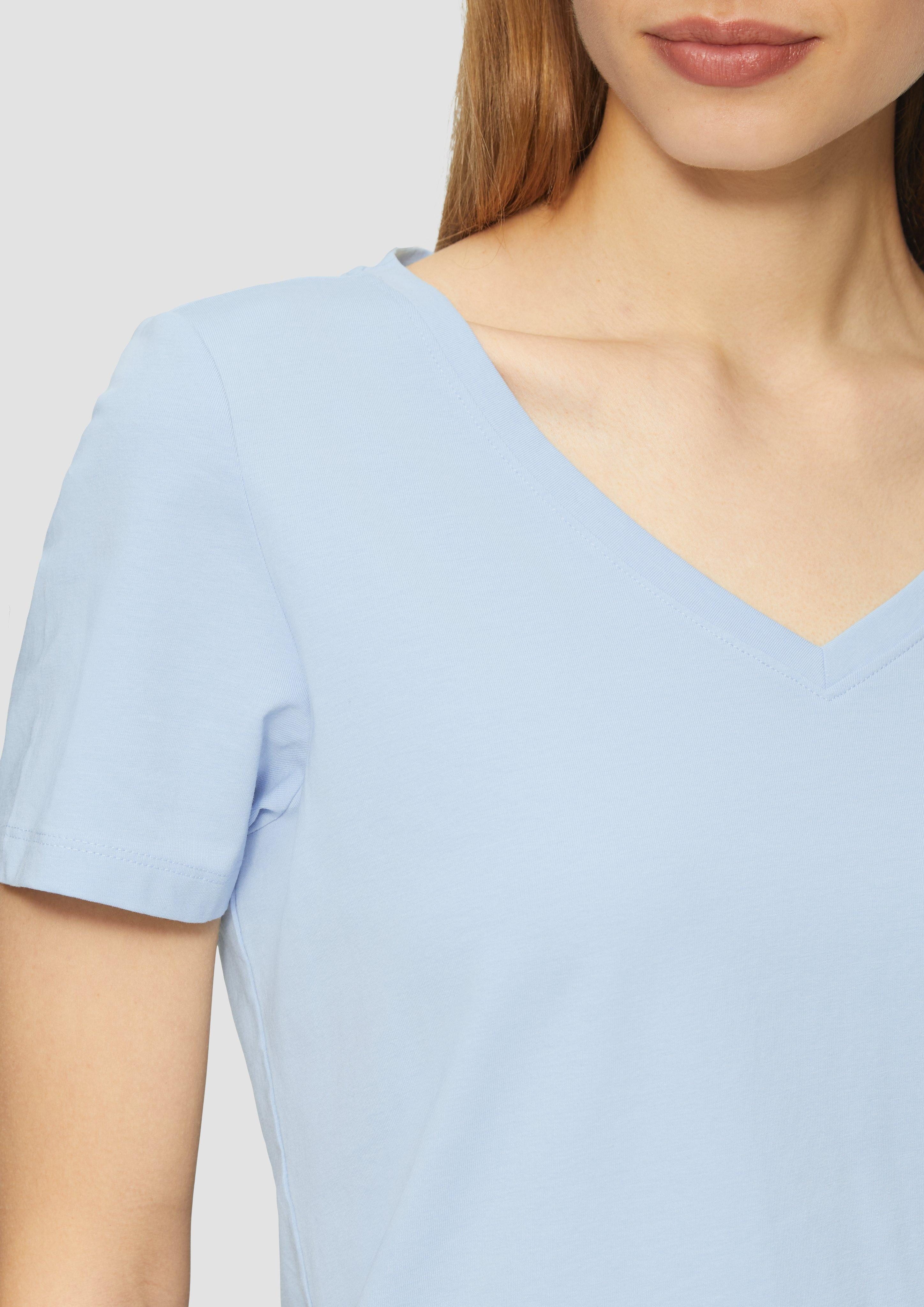 s.Oliver Kurzarmshirt T-Shirt mit V-Ausschnitt günstig online kaufen