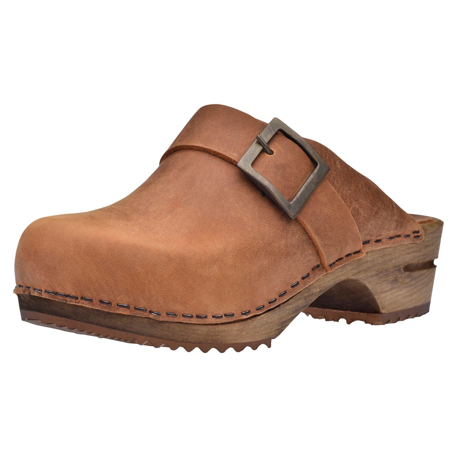 Wood-Urban Open Clog Chestnut Sandale