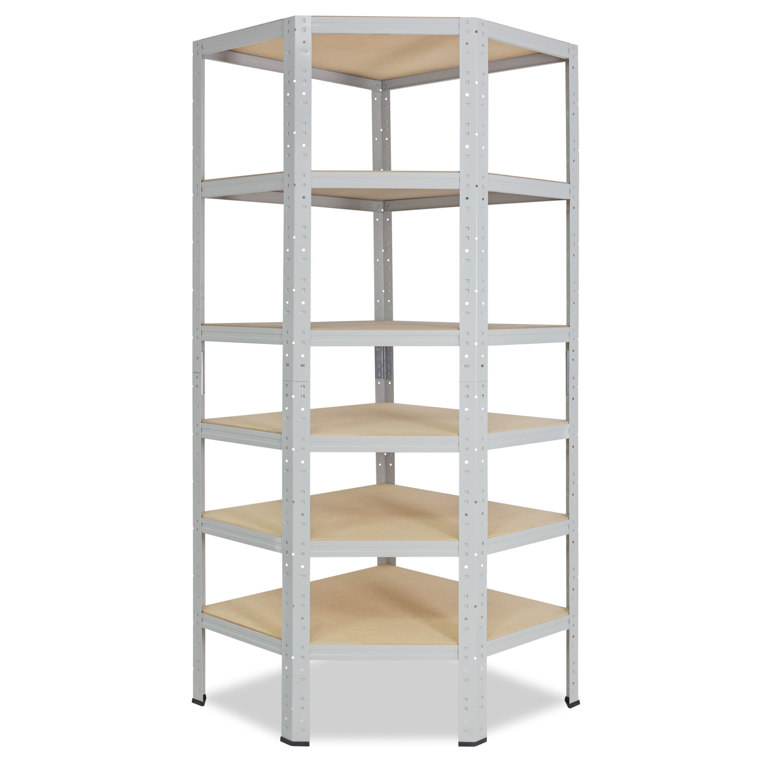 shelfplaza Eckregal OFFICE, 230x60x30cm lichtgrau, Metall Eckregal stehend mit 6 Böden