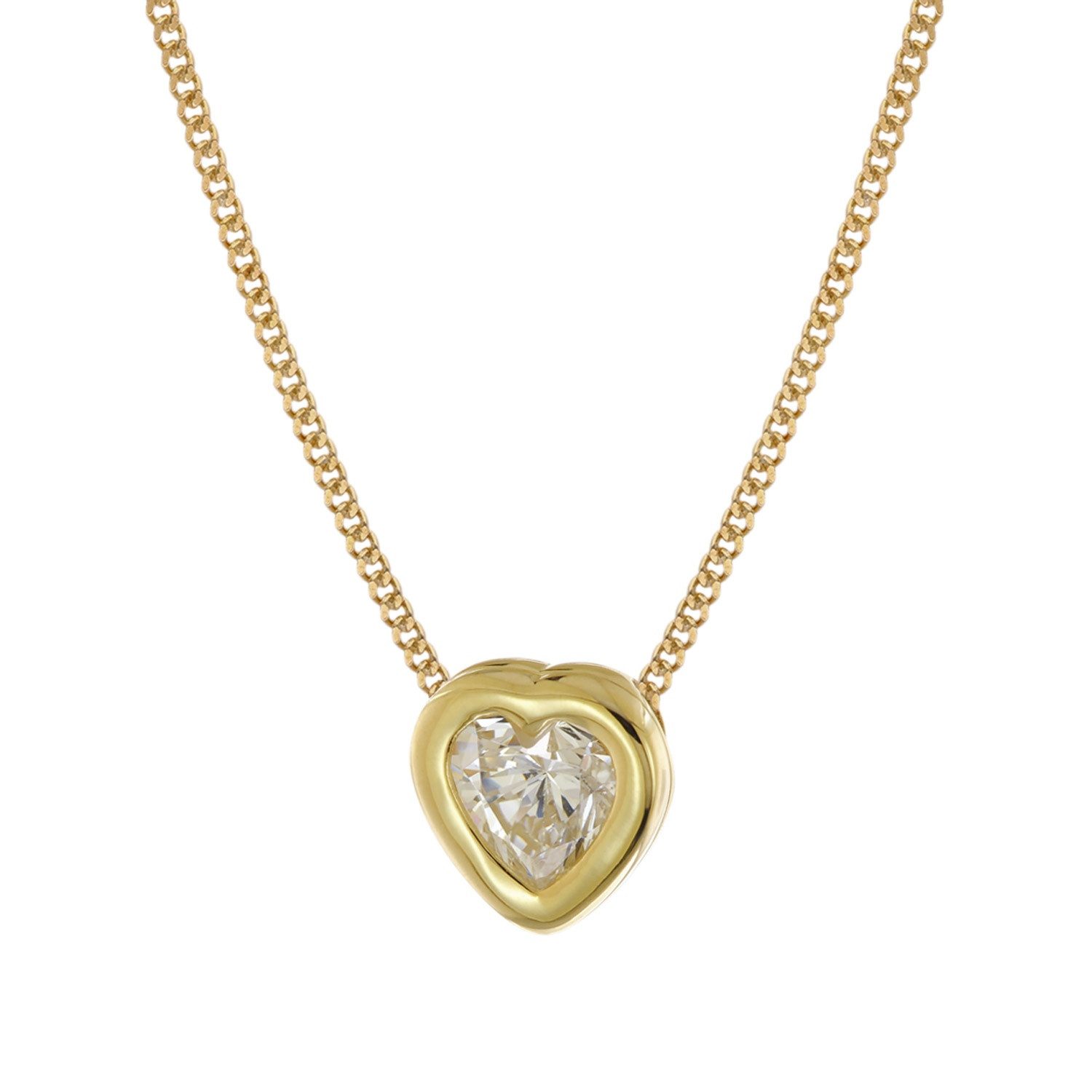 trendor Panzerkette Halsschmuck Herz-Anhänger Gold 333/8K an vergoldeter Silberkette