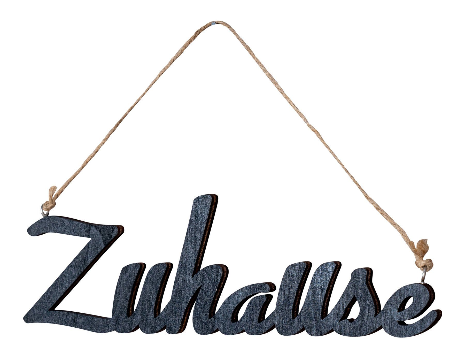 Levandeo® Dekoobjekt, Schriftzug L22cm Hängerchen Schwarz Zuhause Türschild Holz Home