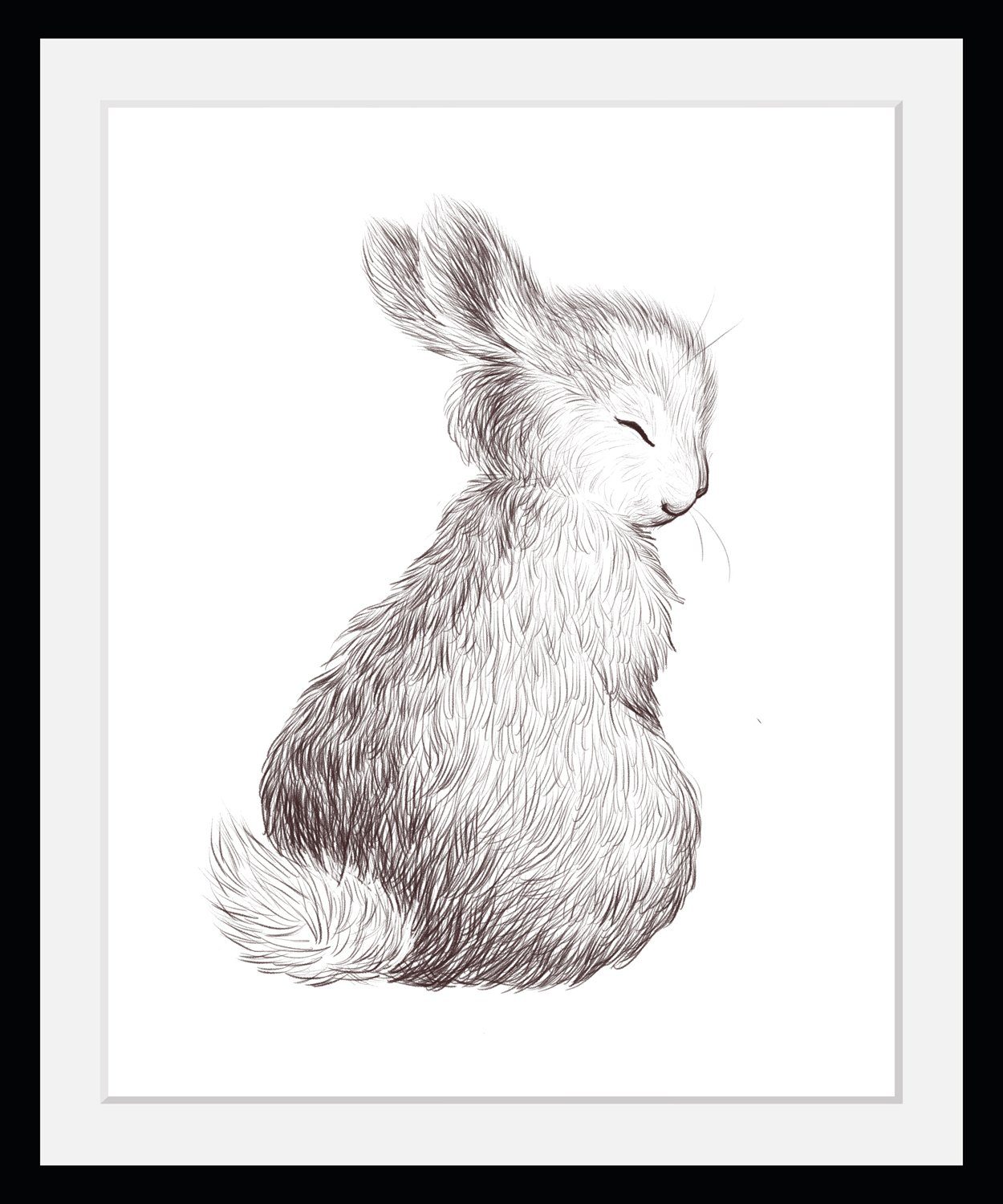 Bild mit Rahmen Hase - Ostern - Gerahmter Digitaldruck - Wandbild