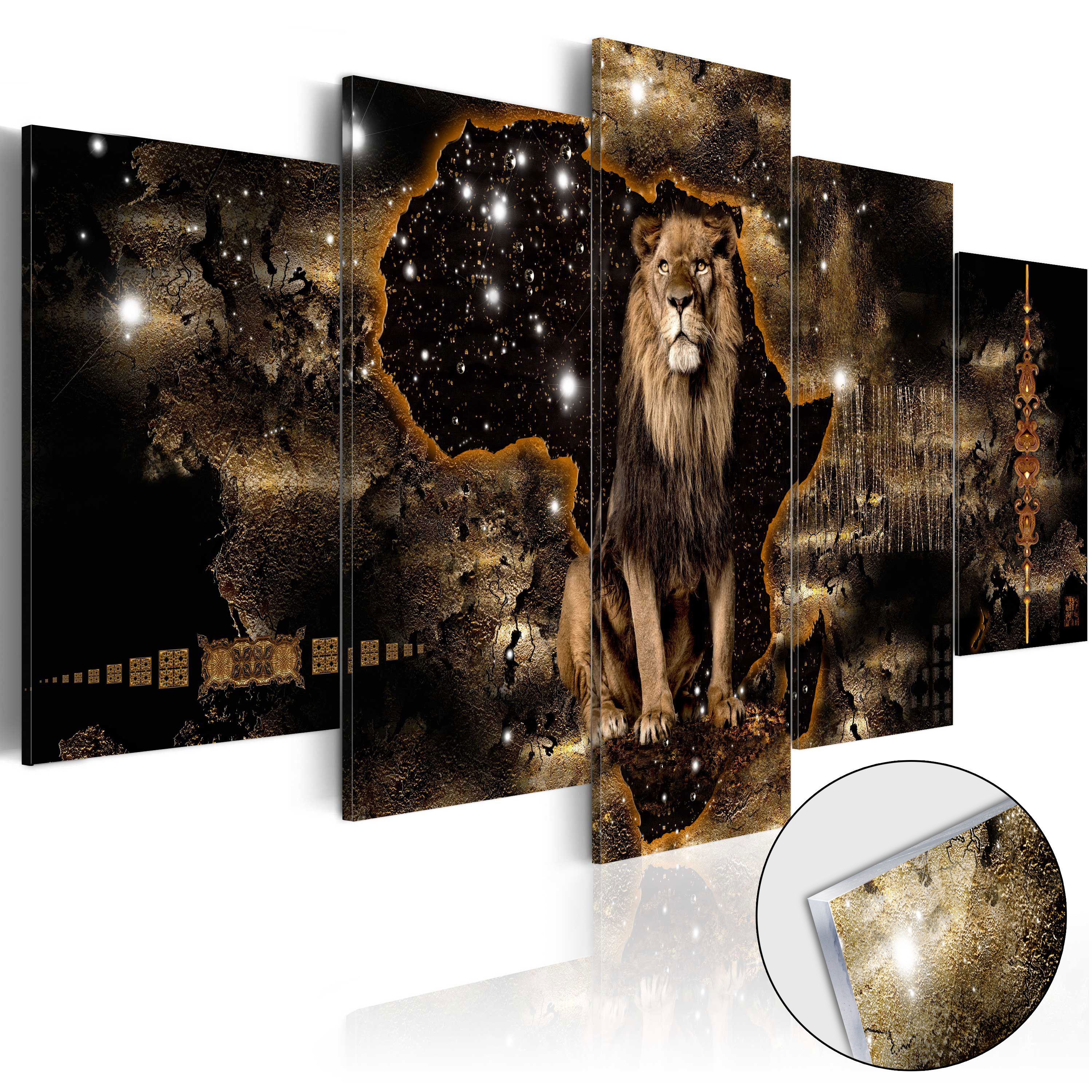 Artgeist Acrylglasbild Golden Lion [Glass]