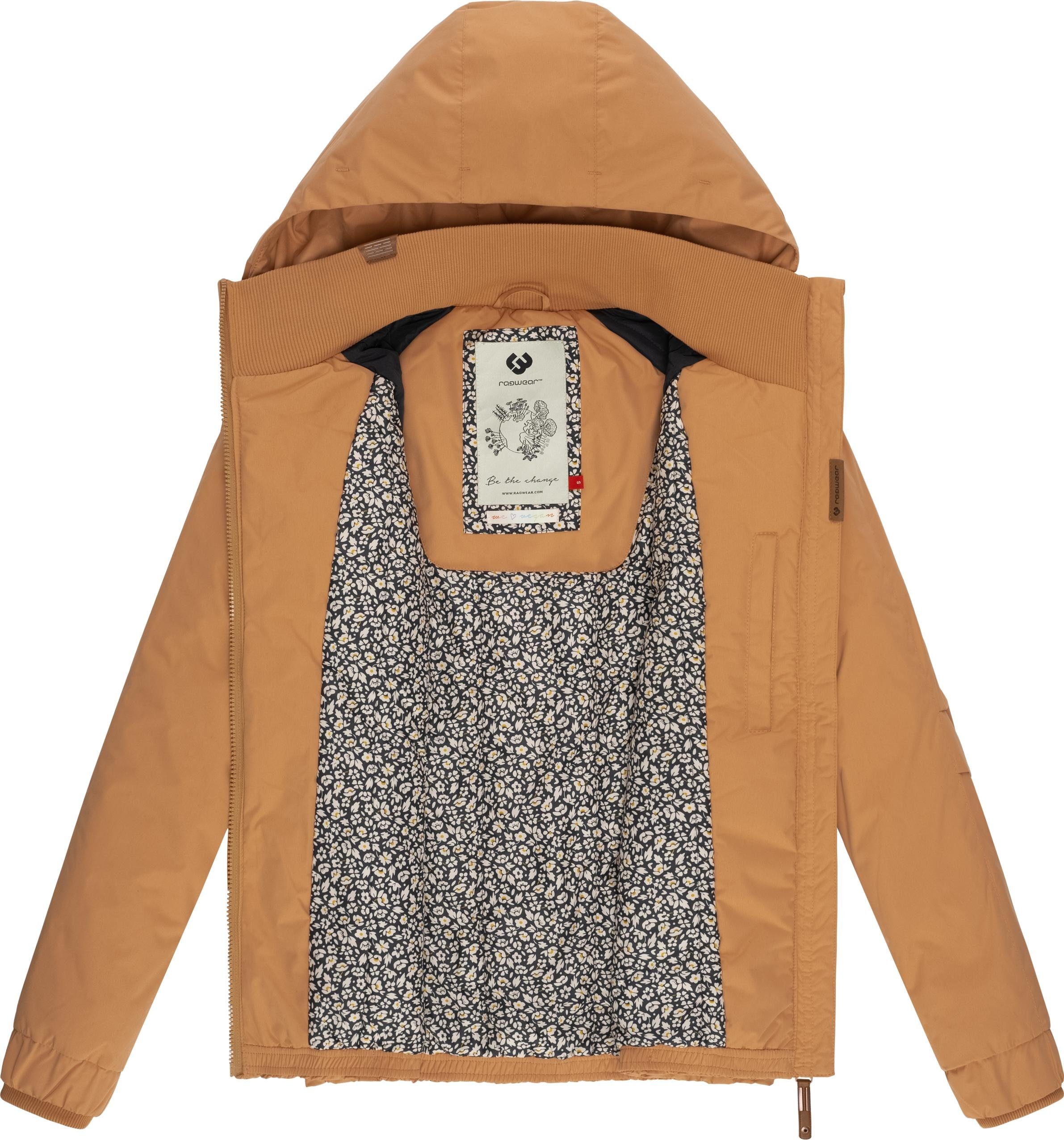 Ragwear Winterjacke Dizzie Winter Winter für mit Outdoorjacke den wasserdichte hellbeige Kapuze