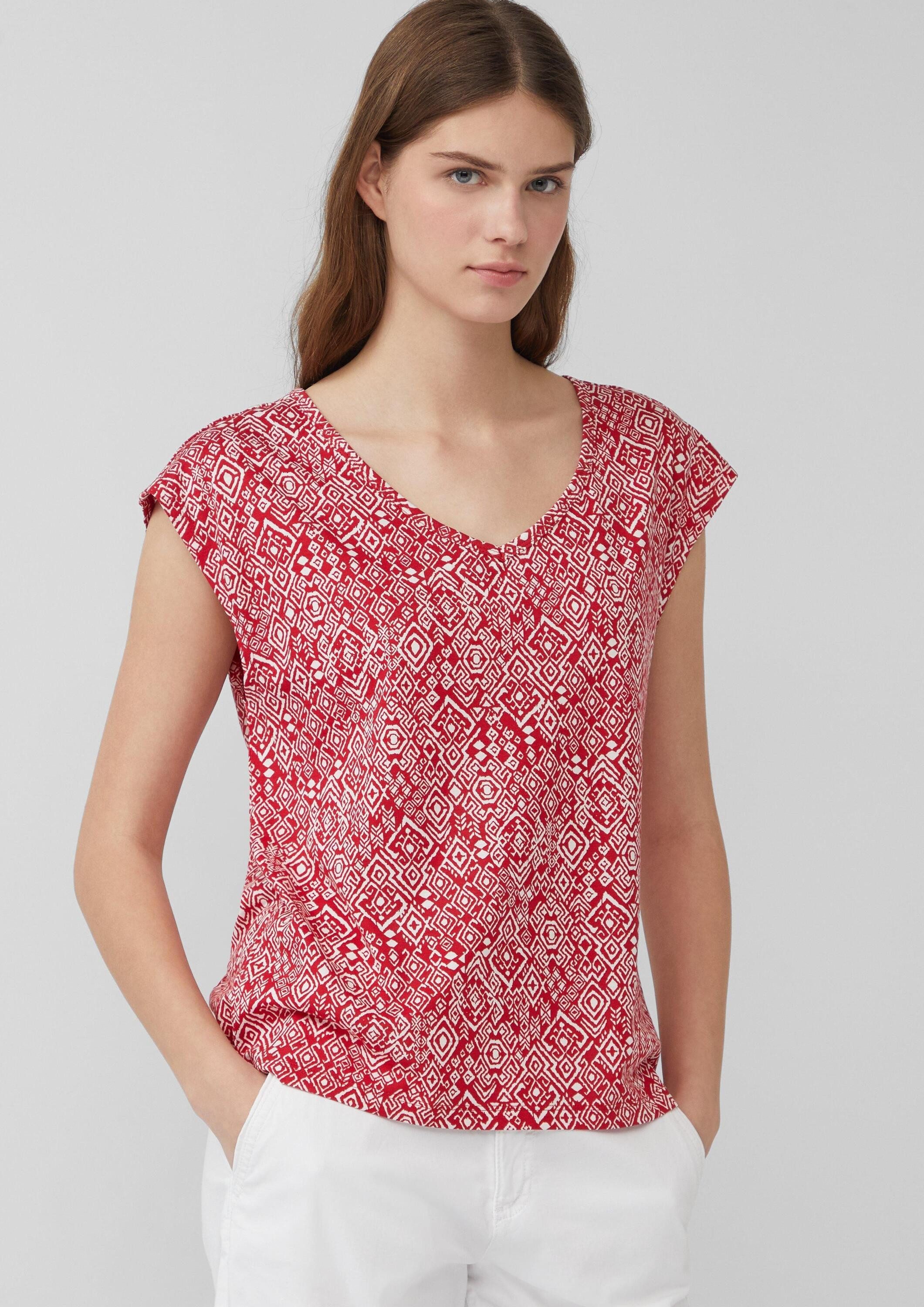 s.Oliver Kurzarmshirt T-Shirt T-Shirt mit weitem Ausschnitt, Cut-out und Sc günstig online kaufen