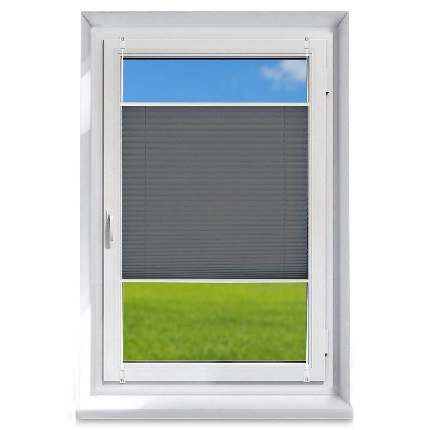 OUBO Plissee mit Klemmträger Sonnenschutz und Sichtschutz lichtdurchlässig günstig online kaufen