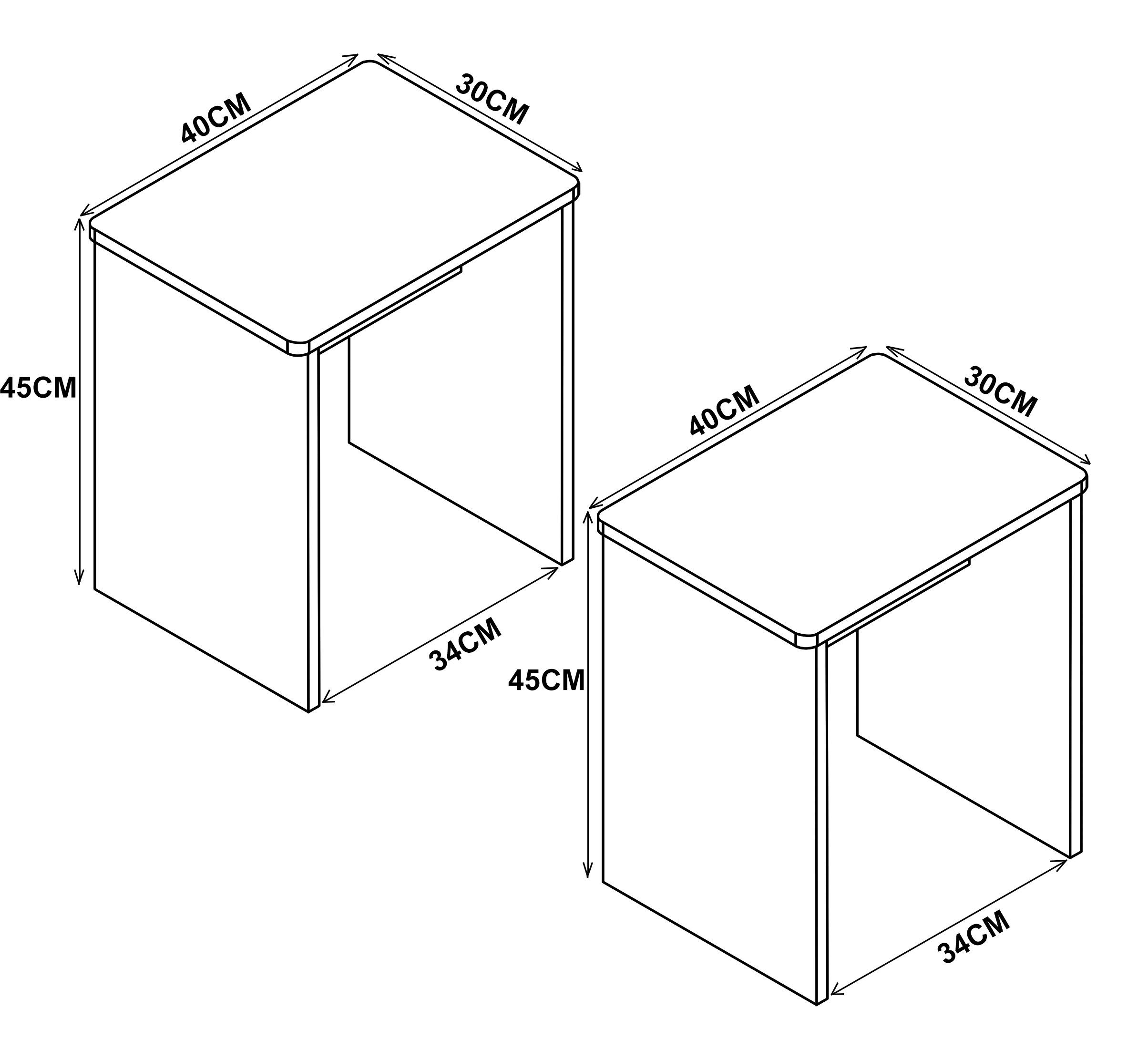 VCM Essgruppe Esal B. 40 x T. 30 x H. 45 cm, (Set, 2-tlg., 2x Hocker) – Bild 2 von 2