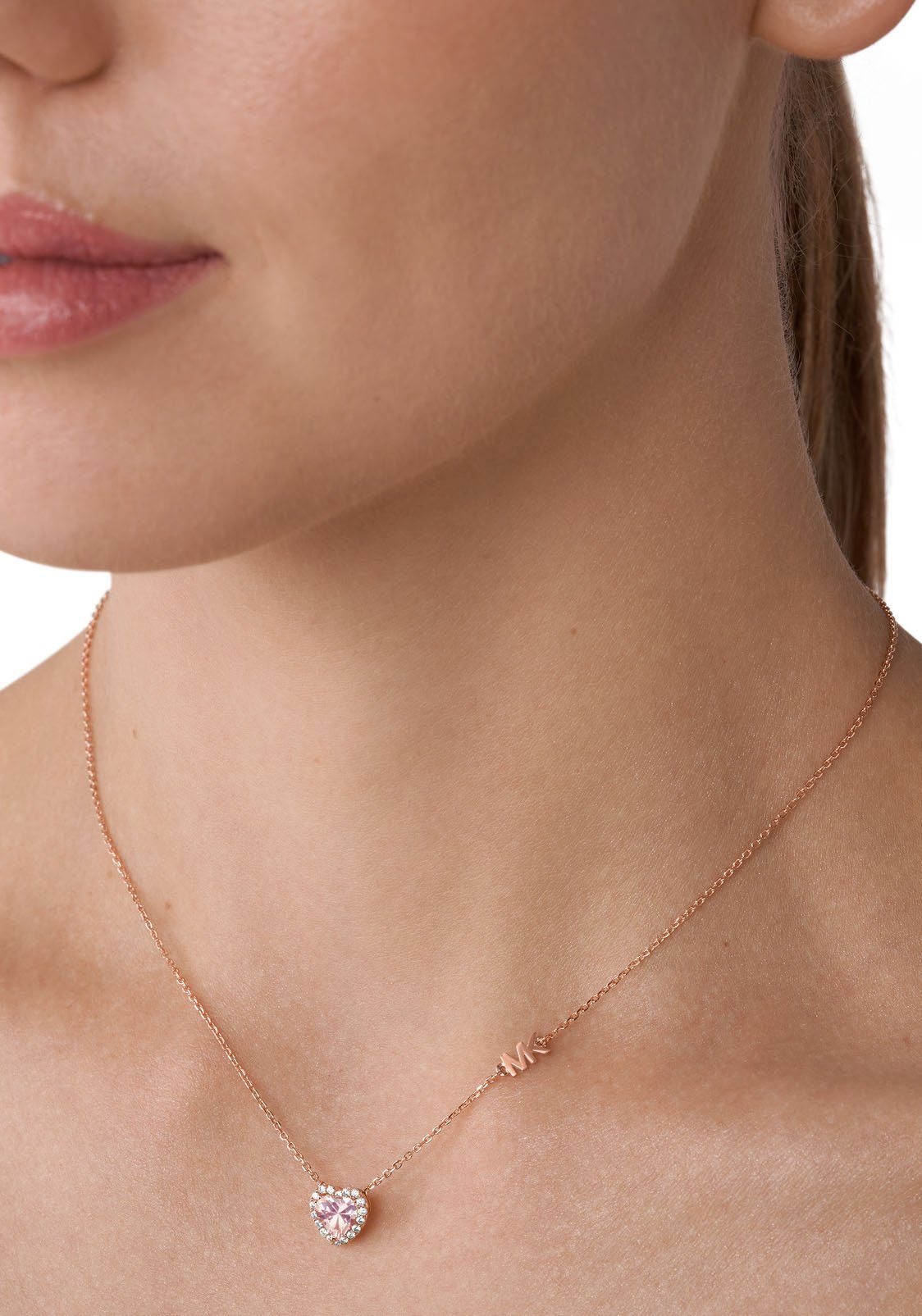 MICHAEL KORS Kette mit Anhänger Schmuck Geschenk Silber 925 Halsschmuck PREMIUM HEART Herz, mit Zirkonia (synth)