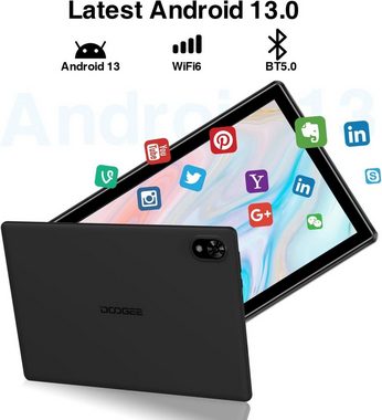 DOOGEE U9 Tablet Tablet für Kinder 7 GB RAM + 64 GB ROM (TF 1TB) Tablet (10", 64 GB, schwarz, 2,4G, mit 5060mAh Kids Tablet IPS HD/Dual Camera/TÜV Augenschutz/Bt 5.0)