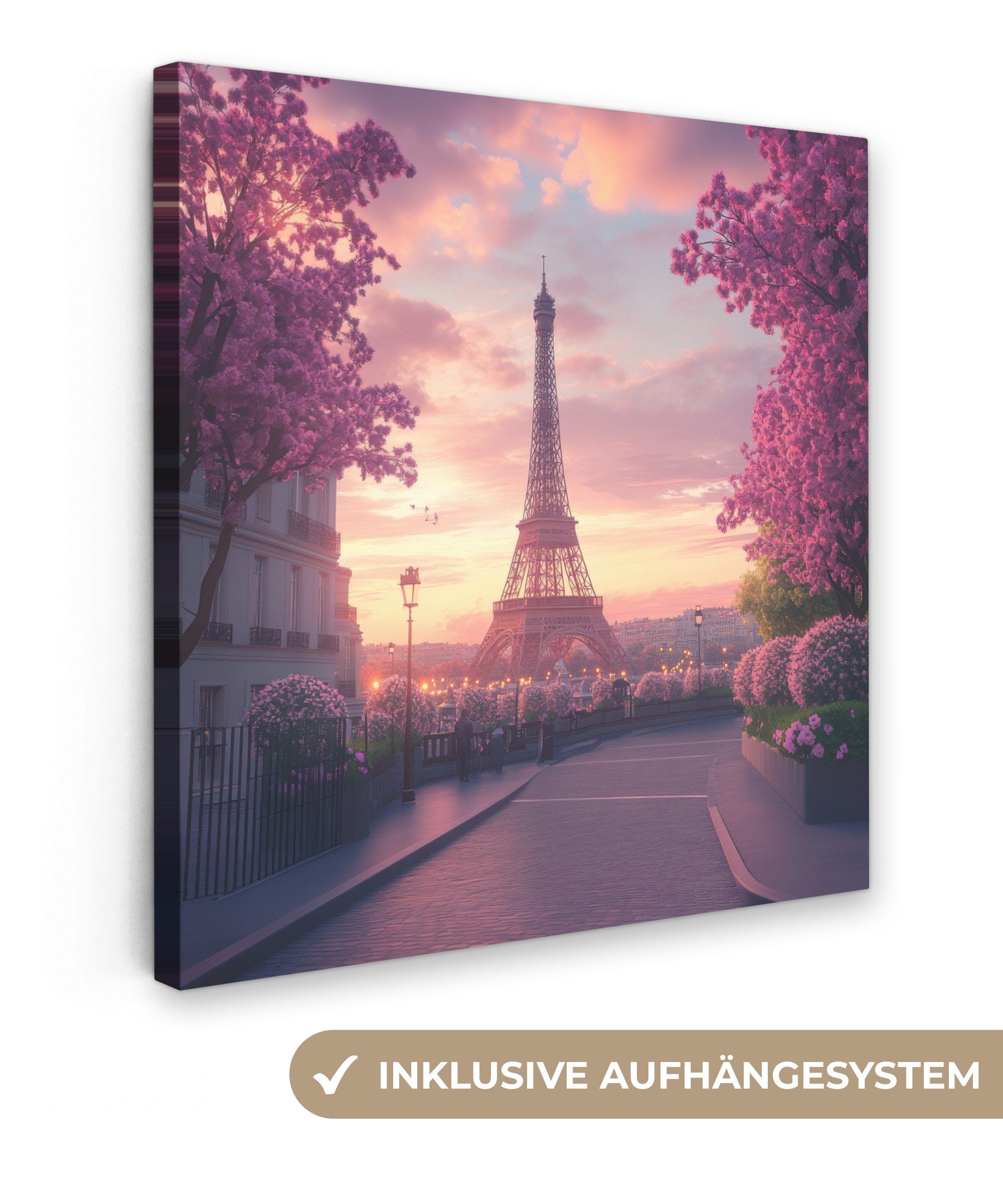 OneMillionCanvasses® Leinwandbild Eiffelturm - Paris - Rosa, Fotodruck (1 S günstig online kaufen
