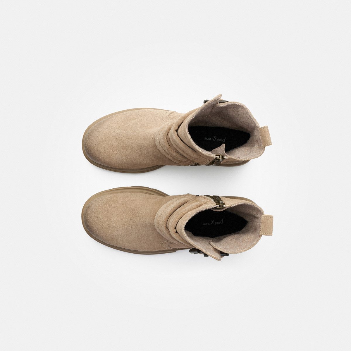 Paul Green Paul Green 9035-066, Warmfutter, Stiefeletten in Beige für Damen Stiefelette