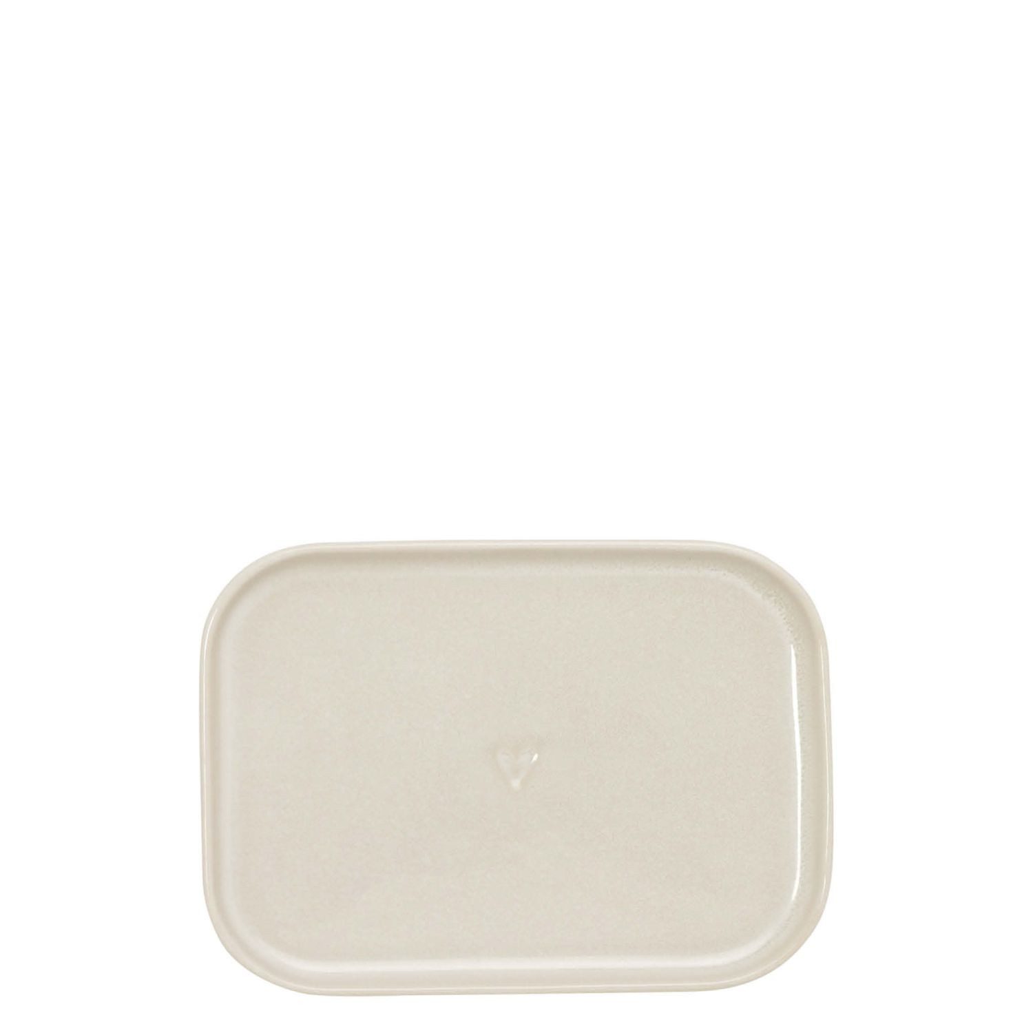 Bastion Collections Butterdose Clear Heart, Stoneware, Spülmaschinengeeignet, Creme, Clear Heart, H: 6cm