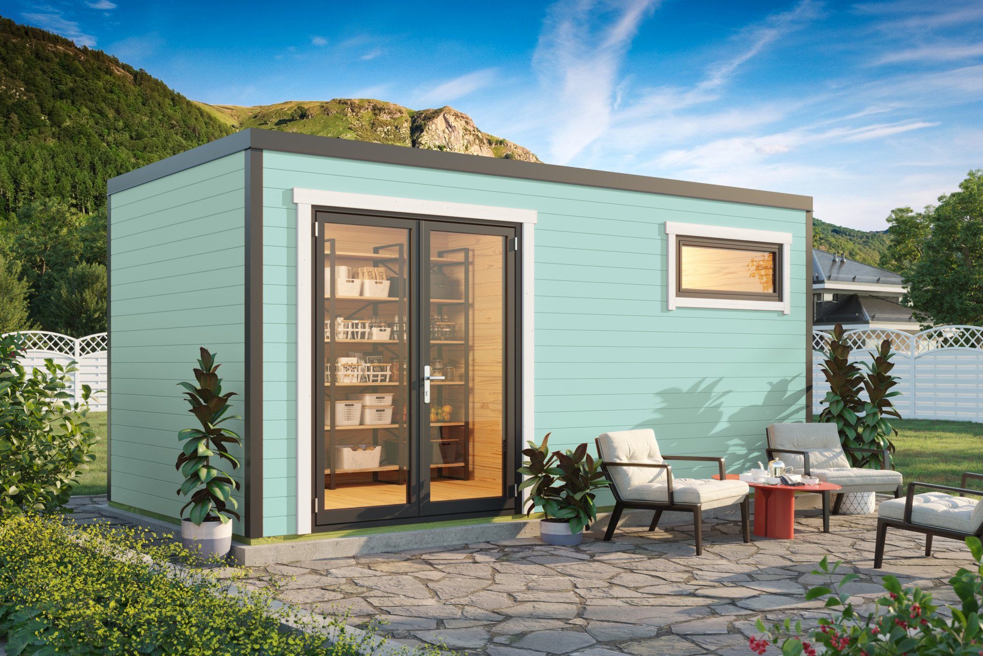 LASITA MAJA Gartenhaus Flachdach 5x3m Holz Sardinien 3, BxT: 500x250 cm, ohne Dacheindeckung