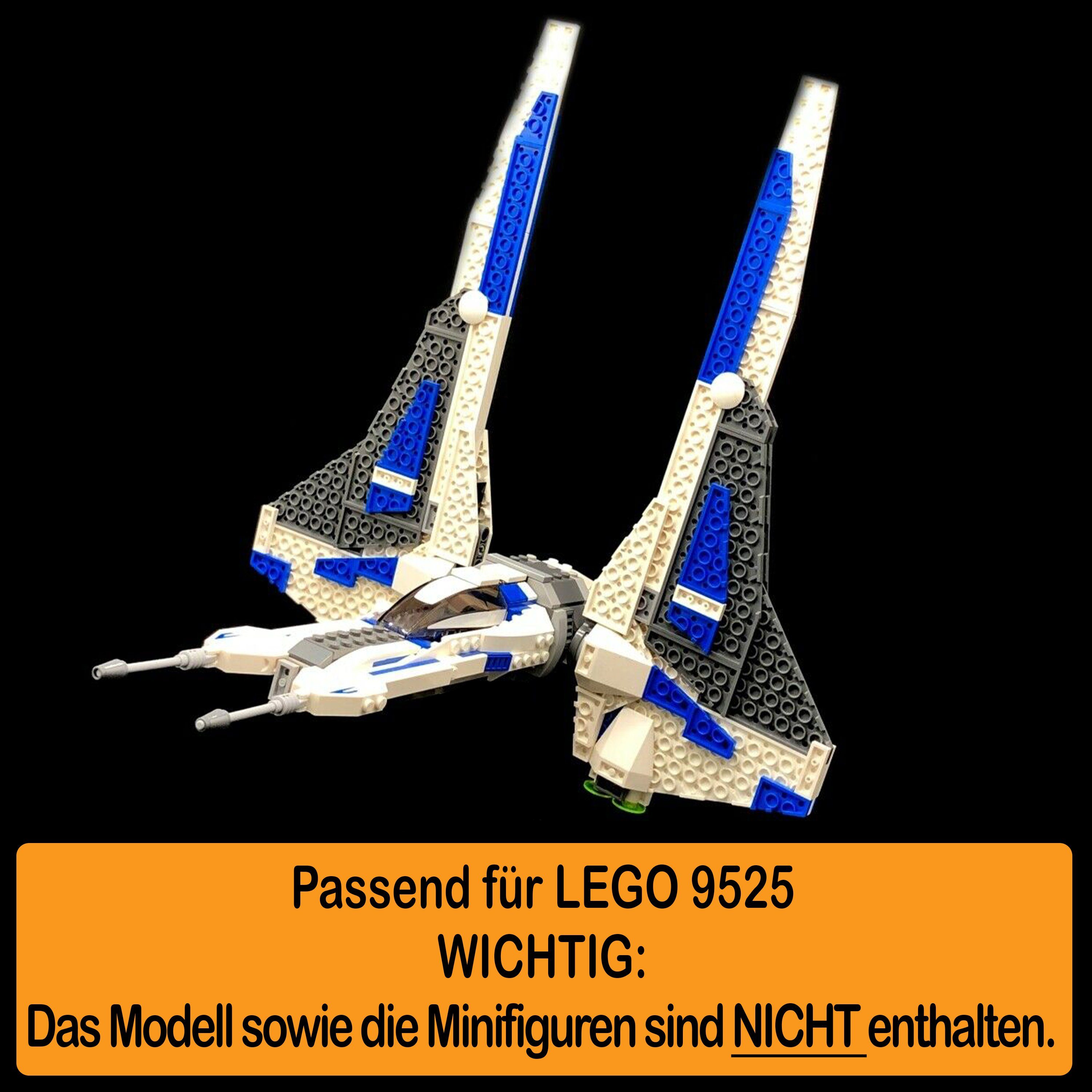 Display 9525 LEGO Fighter Positionen zum 100% Germany Stand Pre (verschiedene Vizsla's zusammenbauen), Winkel AREA17 und in für einstellbar, Standfuß selbst Made Mandalorian Acryl