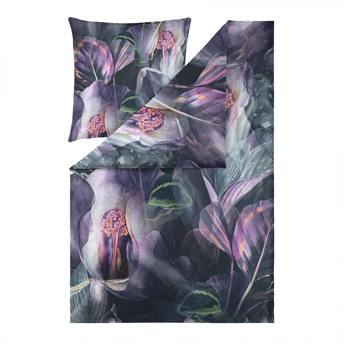 Estella Bettwäsche Estella Mako Satin Bettwäsche Kendra Blüten 4834-670 Aub günstig online kaufen