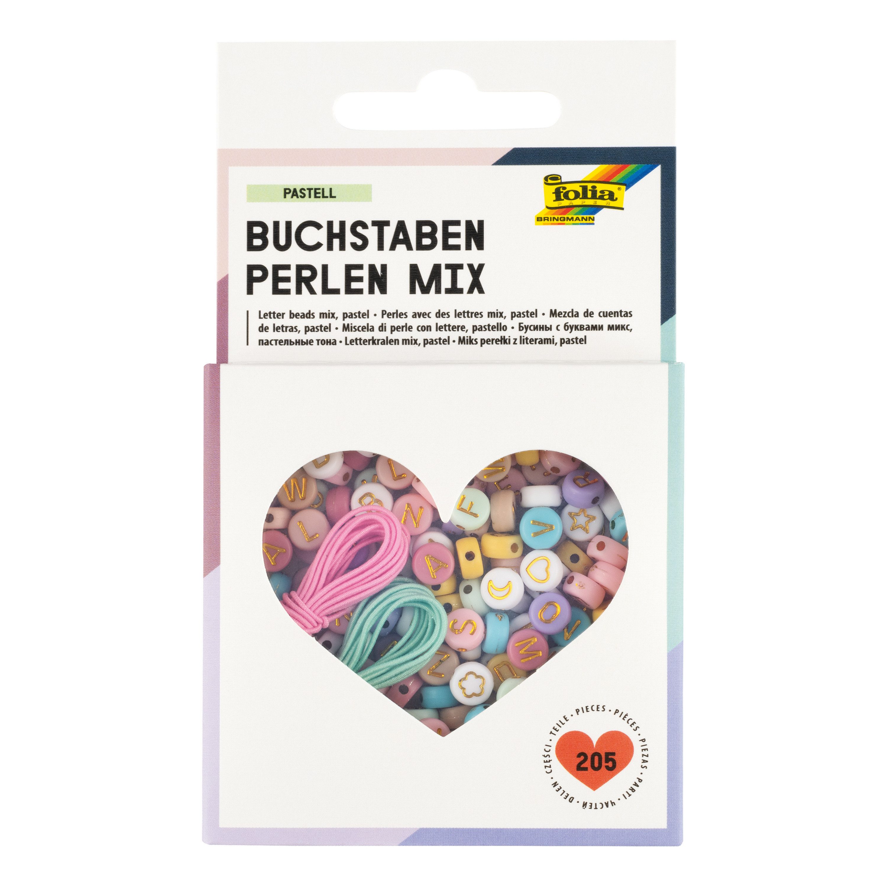Folia Schmuckset Бисерmix Buchstaben Pastell, 205 Teile