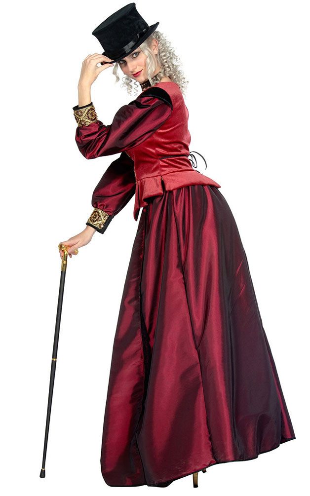 Karneval-Klamotten Kostüm Mittelalter Burgfrau Hofdame Damenkostüm, Königin rot Königstochter Edelfrau Viktorianisches Frauenkostüm luxus