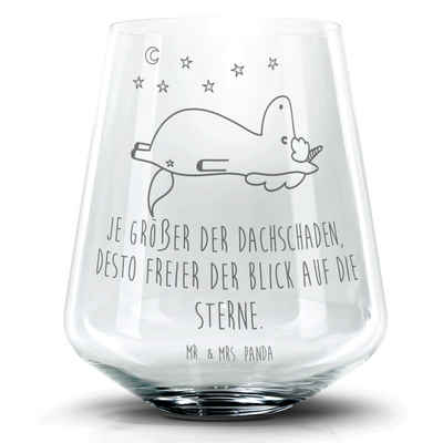 Mr. & Mrs. Panda Cocktailglas Einhorn Sternenhimmel - Transparent - Geschenk, Einhörner, Cocktail G, Premium Glas, Einzigartige Gravur