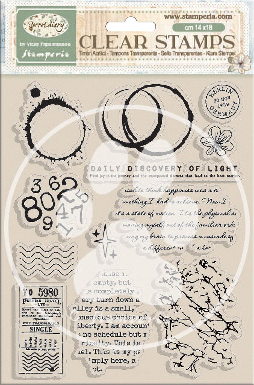 Stamperia Stempel Clear-Stamps Secret Diary, Silikon