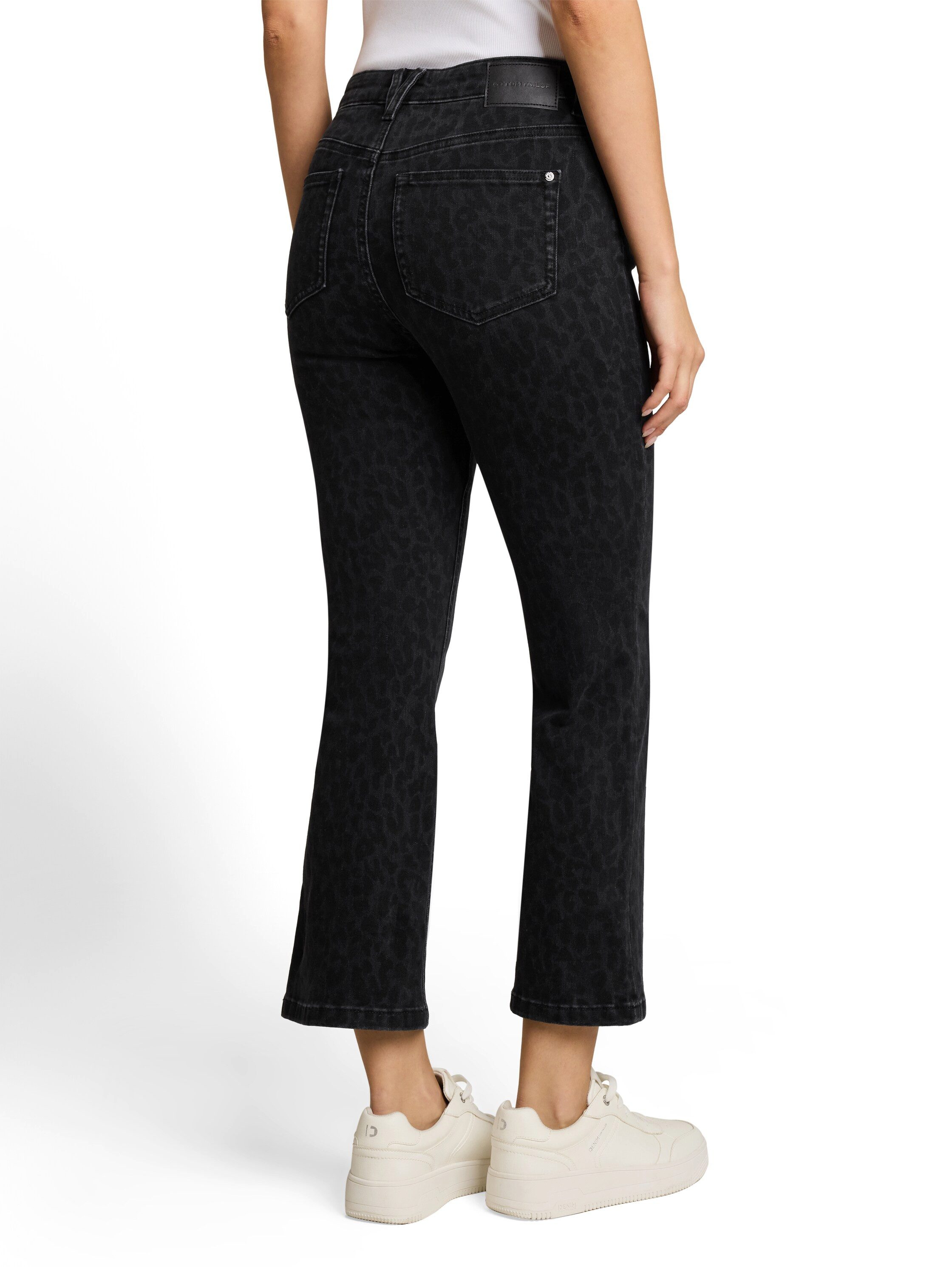 TOM TAILOR 3/4-Jeans Kate - Slim mit Leo-Print und Stretch