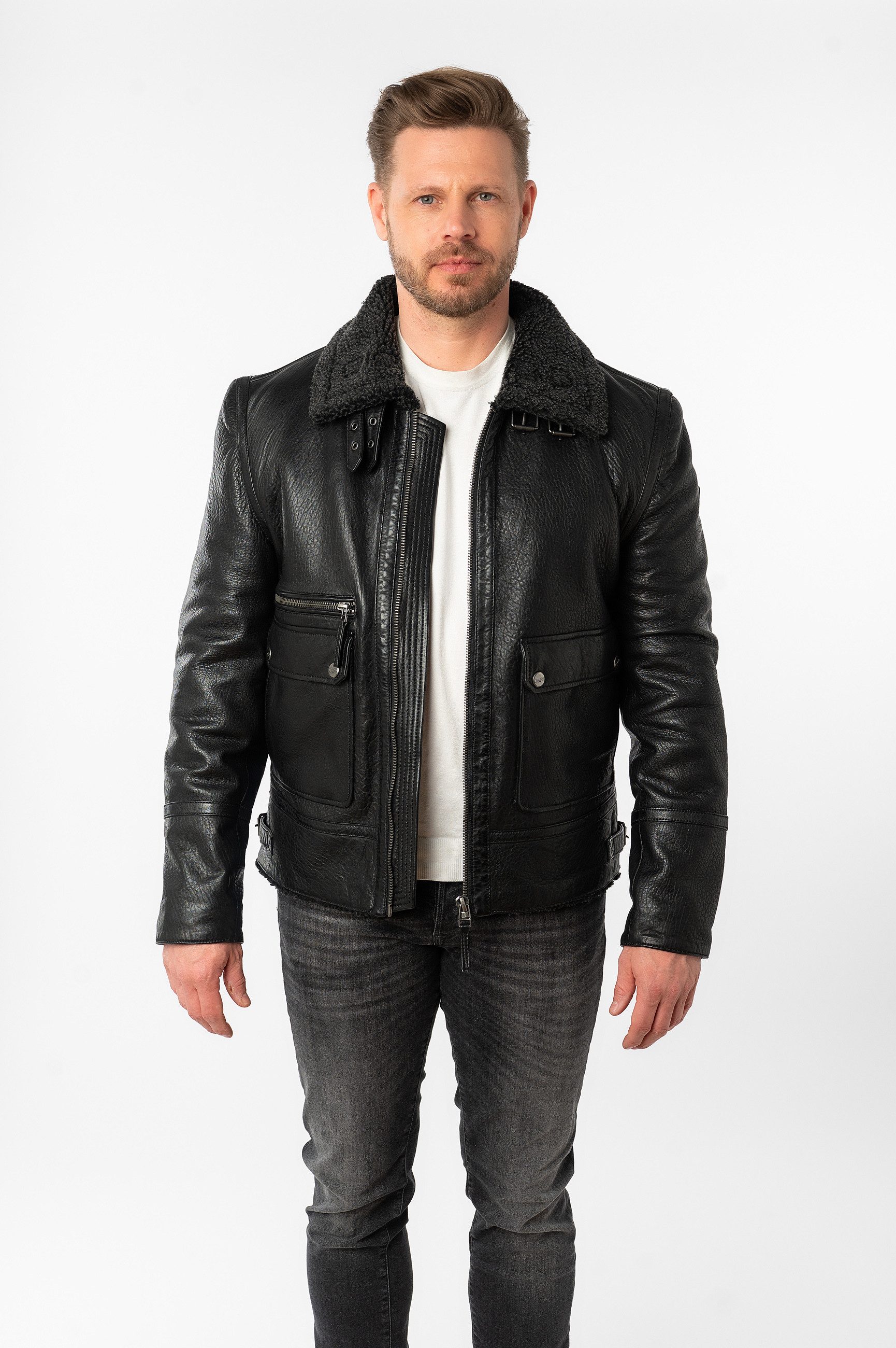 Mauritius Lederjacke MMCeylor mit Umlegekragen günstig online kaufen