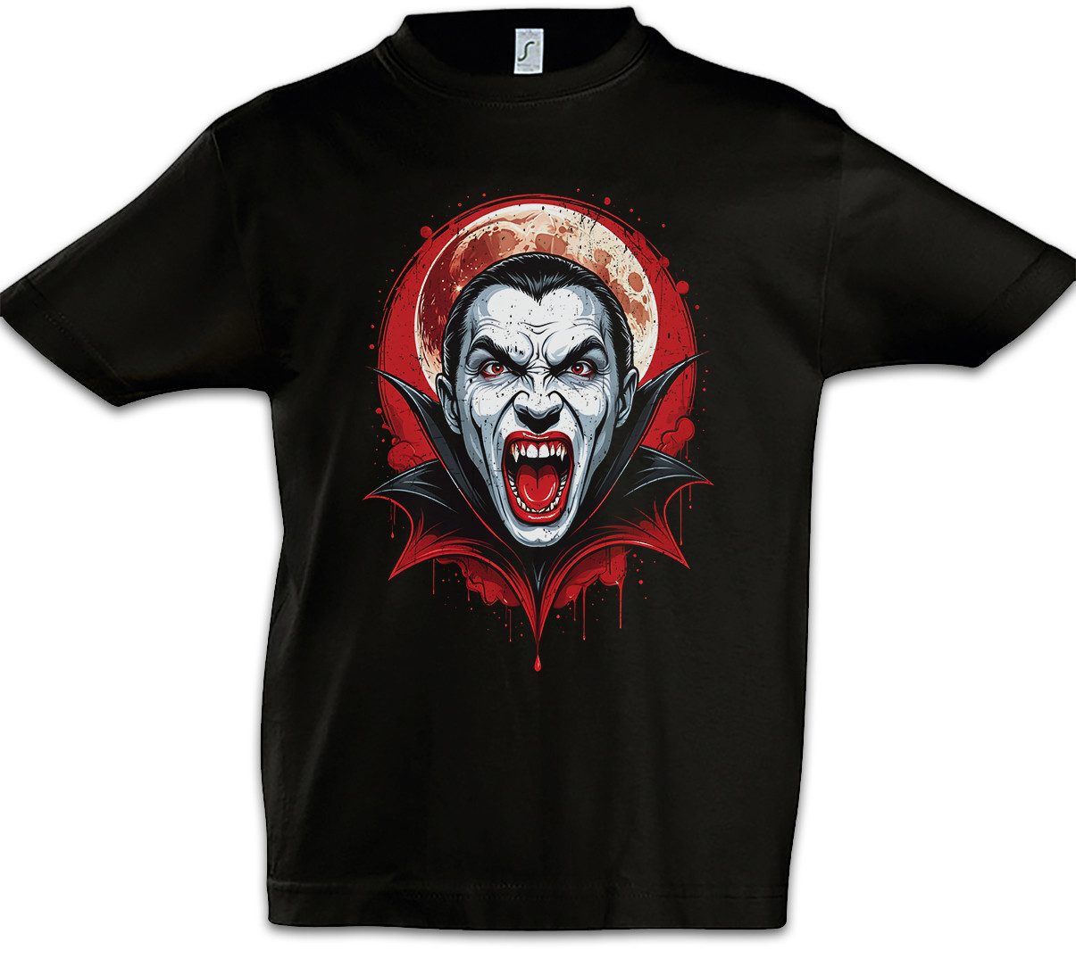 Print-Shirt Vampire Moon Kinder T-Shirt Vollmond Vampir Dracula Blood Vlad Full