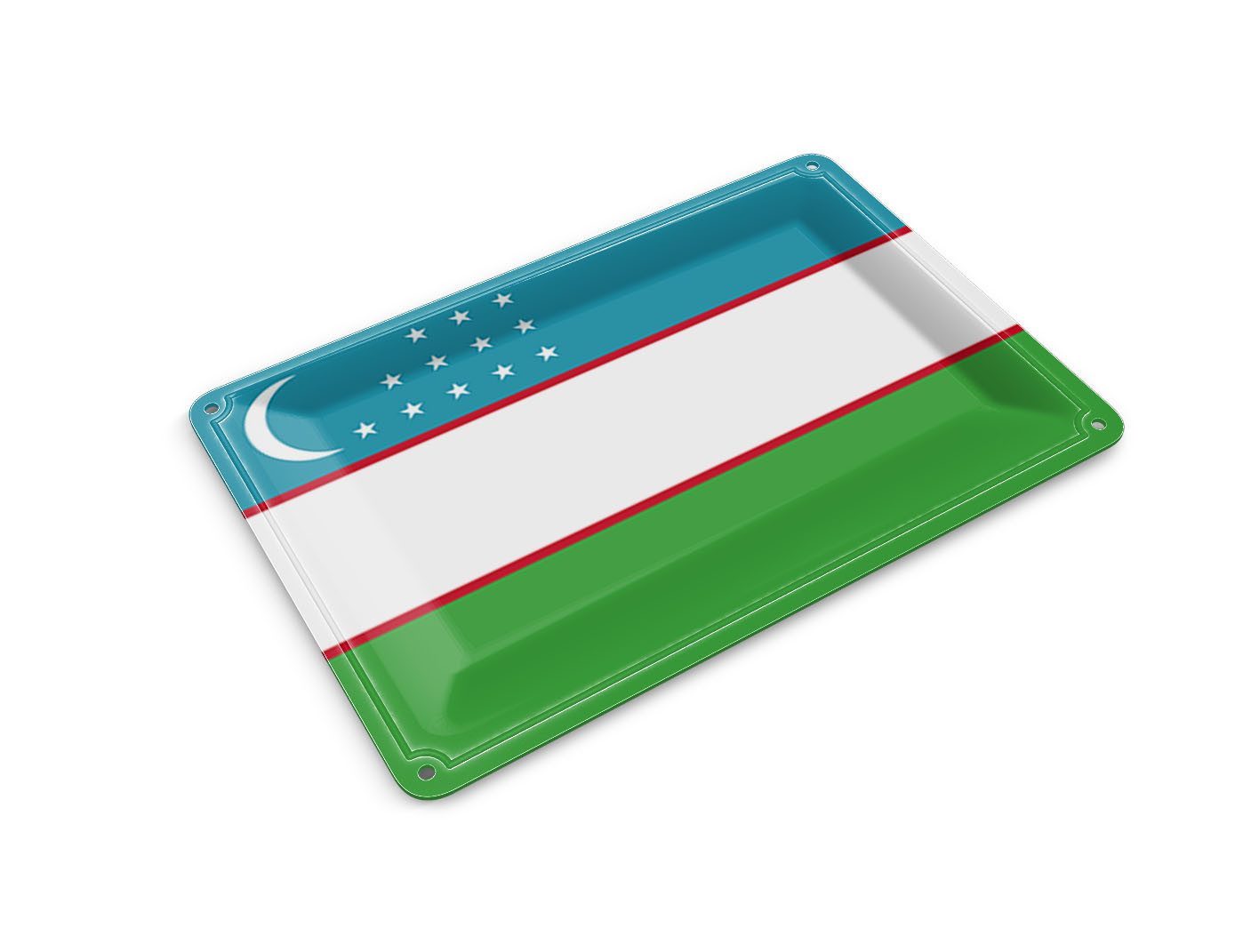 Femer GmbH Postkarte Flagge Usbekistans 14x10 cm Flag of Uzbekistan, unfrankiert