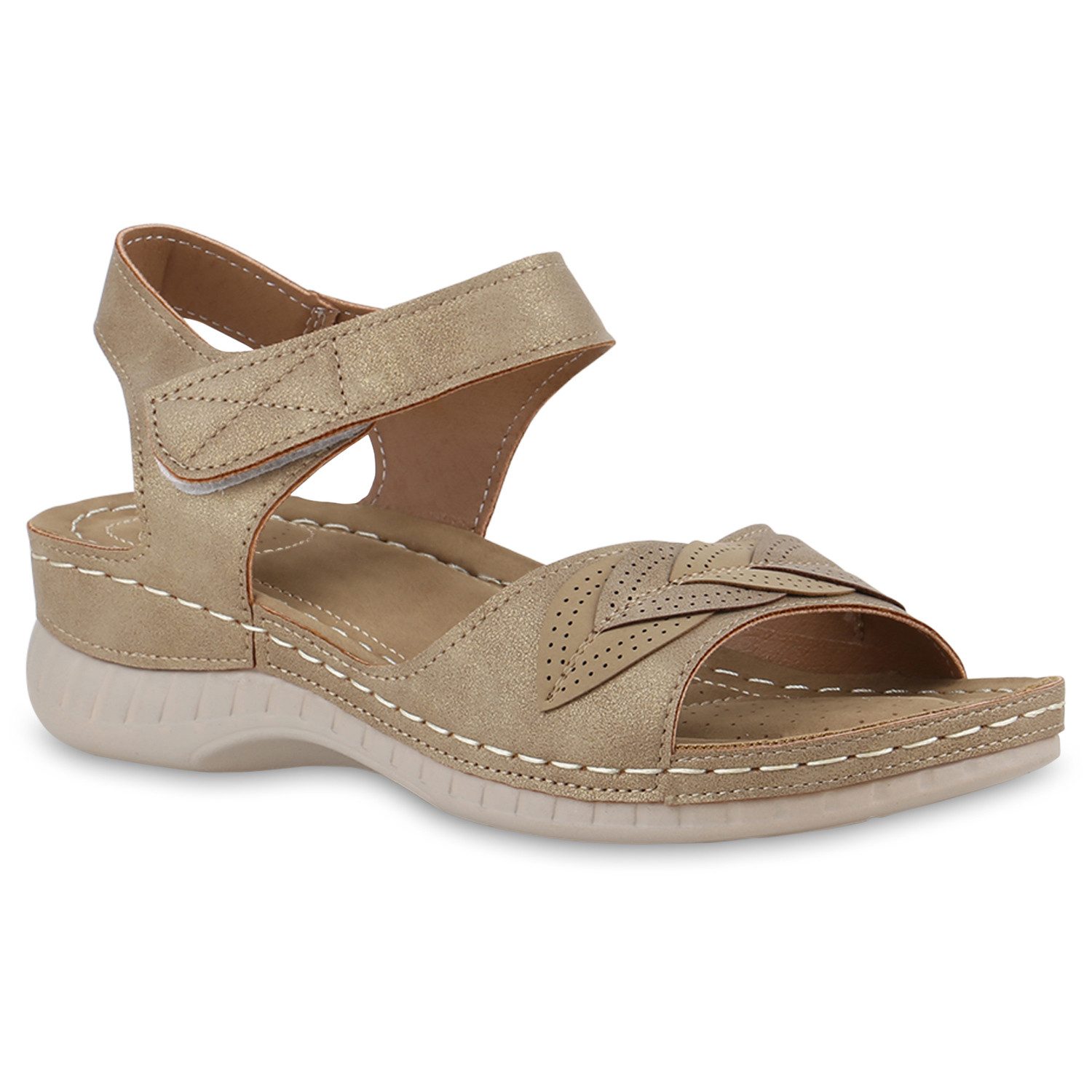 VAN HILL 841647 Sandale Damen Komfort Sandalen Bequeme Keilabsatz Basic Led günstig online kaufen