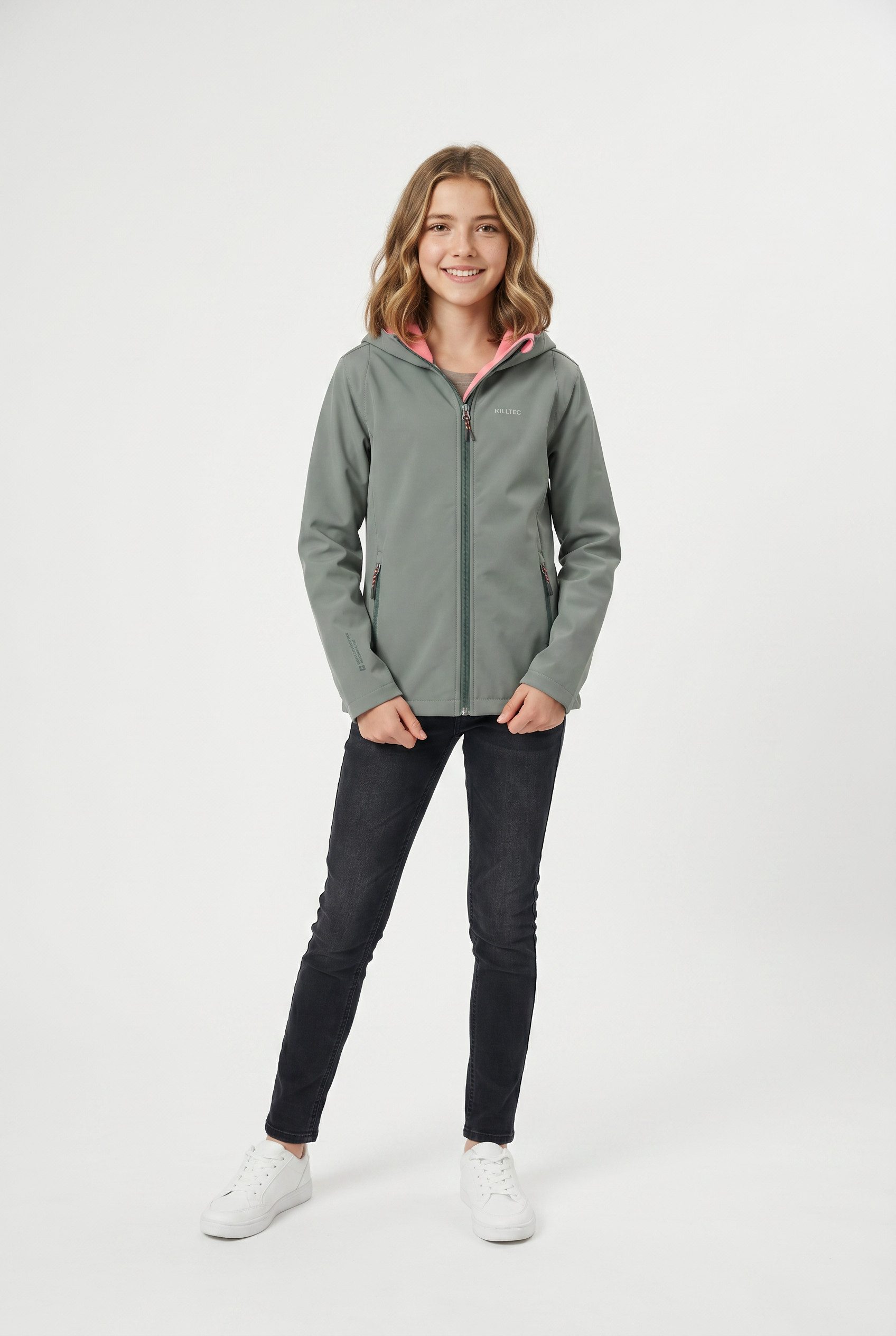 Killtec Softshelljacke KOW 164 GRLS SFTSHLL JCKT für Kinder und Jugendliche, mit Kapuze, winddicht, wasserabweisend – Bild 3 von 3