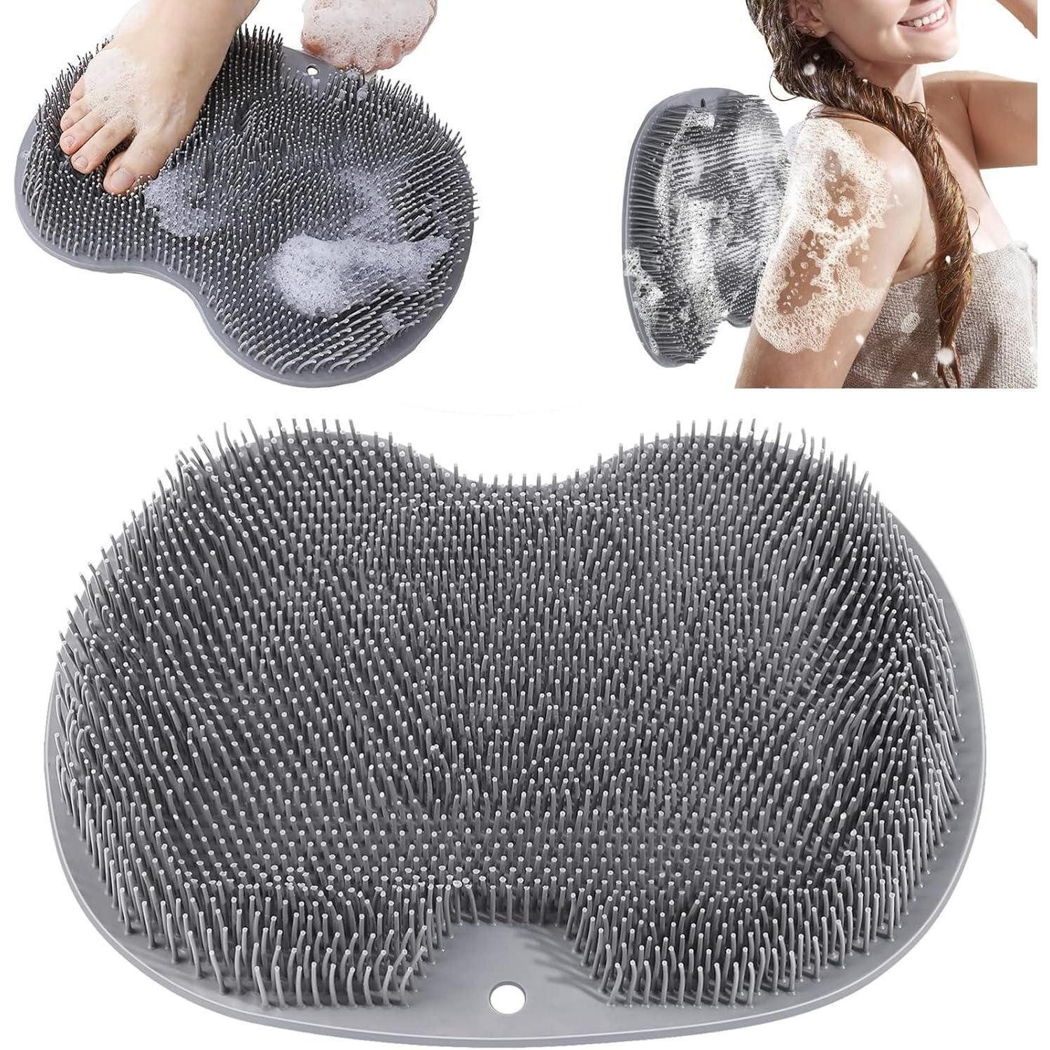LuxusKollektion Fußmassagegerät Silikon Matte Fußmassagegerät Fußwäscher Rutschfest Peeling Grau