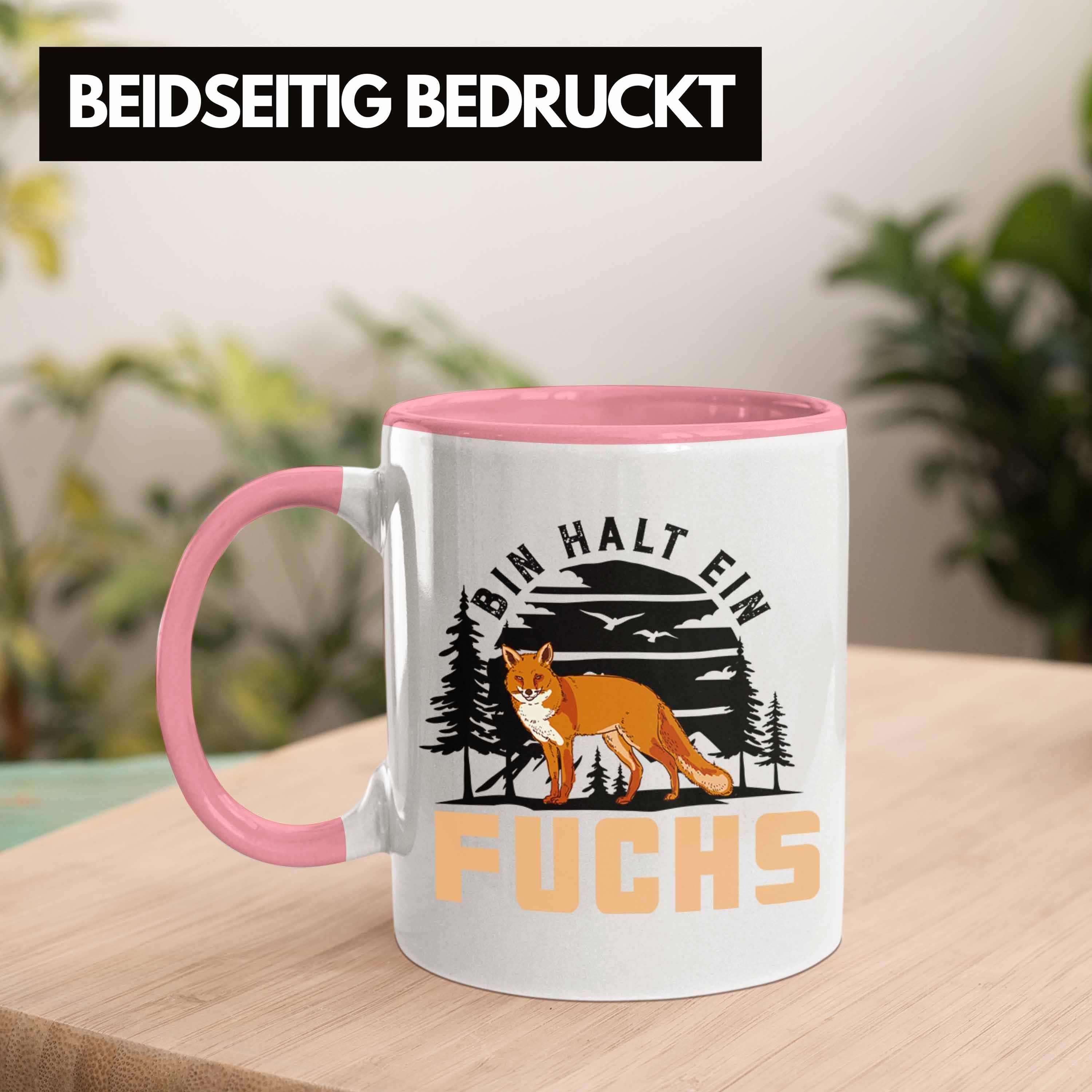 Tasse Trendation Bin ich Fuchs Ein Fuch-Fans Trendation Geschenk Halt Rosa - Rothaarige Tasse