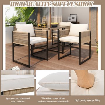 HYTIREBY Gartenlounge-Set Homall Gartenmöbel Set für 4~6 Personen, (5-tlg), mit 4 Gartenstühle