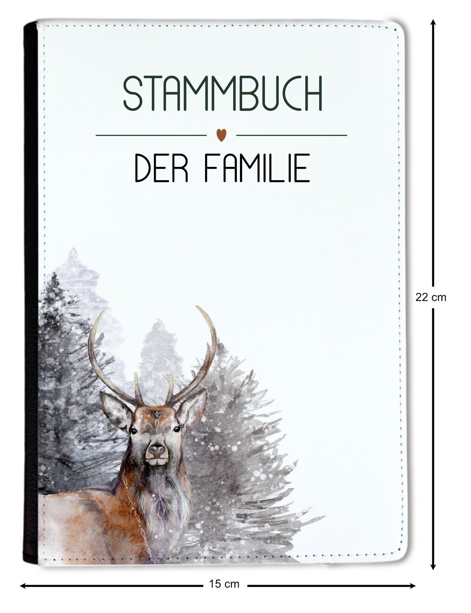 CreaDesign Notizbuch Stammbuch A5 Grau Braun Hirsch