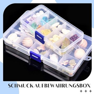 Daisred Aufbewahrungsbox Gitter transparente Sortierboxen für Kleinteile Organizer (2 St)