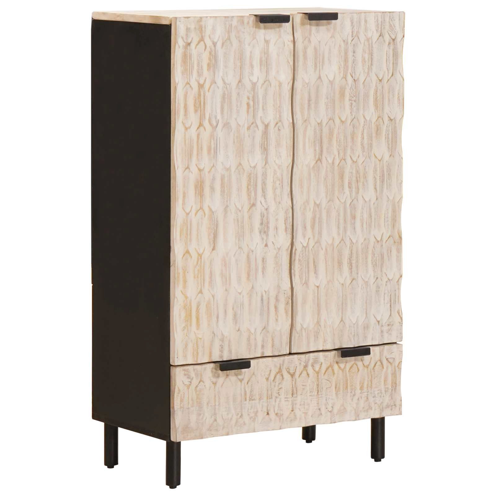 vidaXL Highboard Mediaaufbewahrung Highboard Highboard Uni Weiße gewaschene Oberfläche