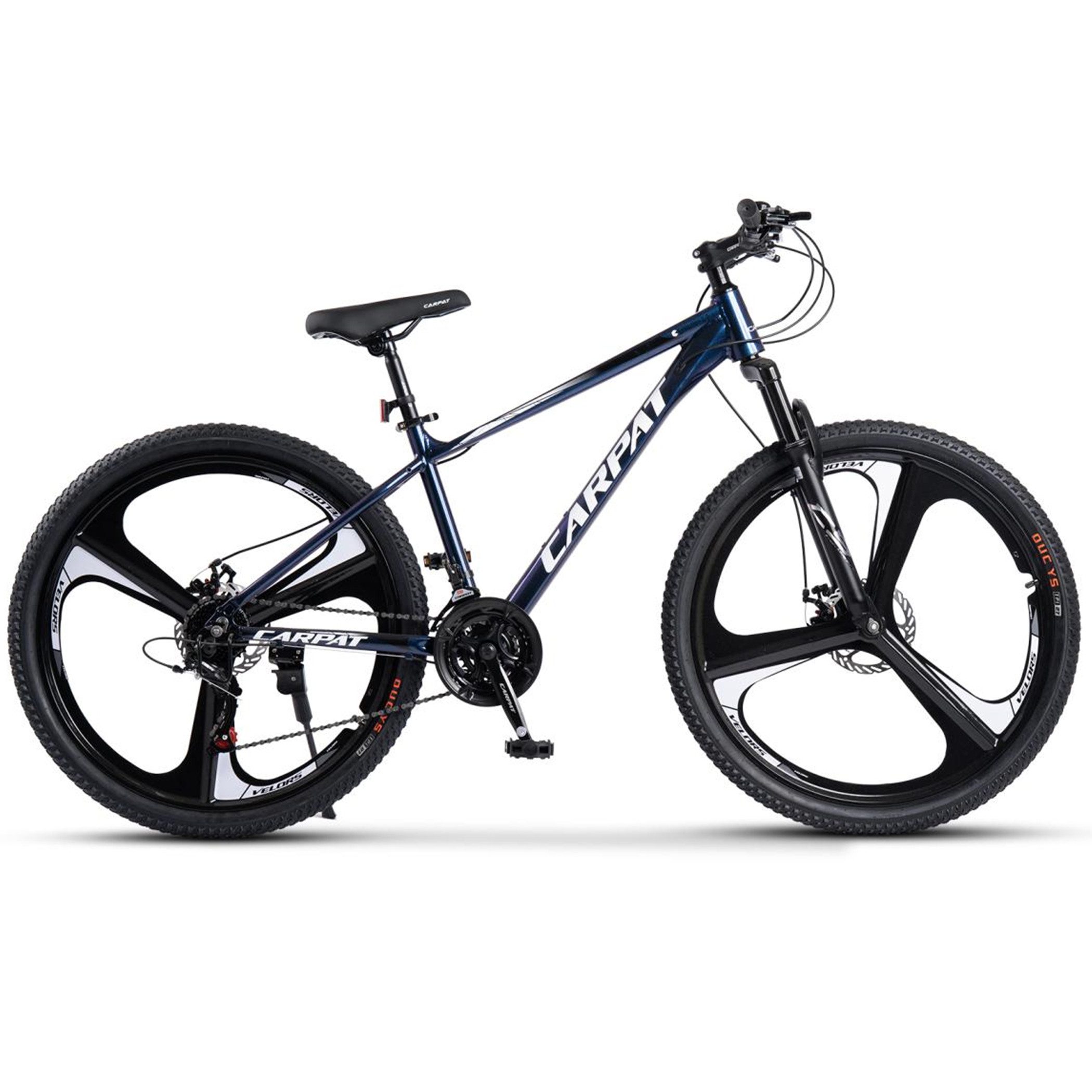 CARPAT SPORT Mountainbike 26 27.5 Zoll Fahrrad für Herren Damen, 21 Gang Shimano Tourney Schaltwerk, Kettenschaltung, (Magnesiumfelgen mit 3 Speichen), Kettenschaltung, Aluminium Rahmen, Jugendfahrrad MTB Hardtail Fahrrad