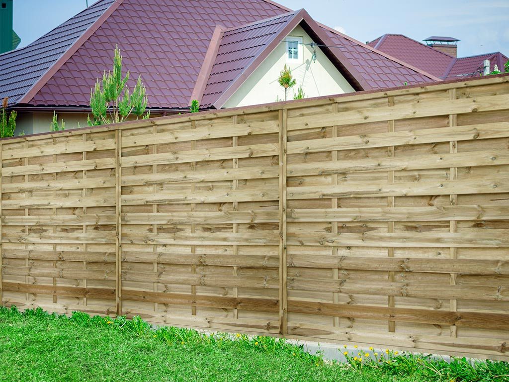 Woodtex Sichtschutzelement Sichtschutzzaun Dichtzaun Kiefer KDI grün lasiert