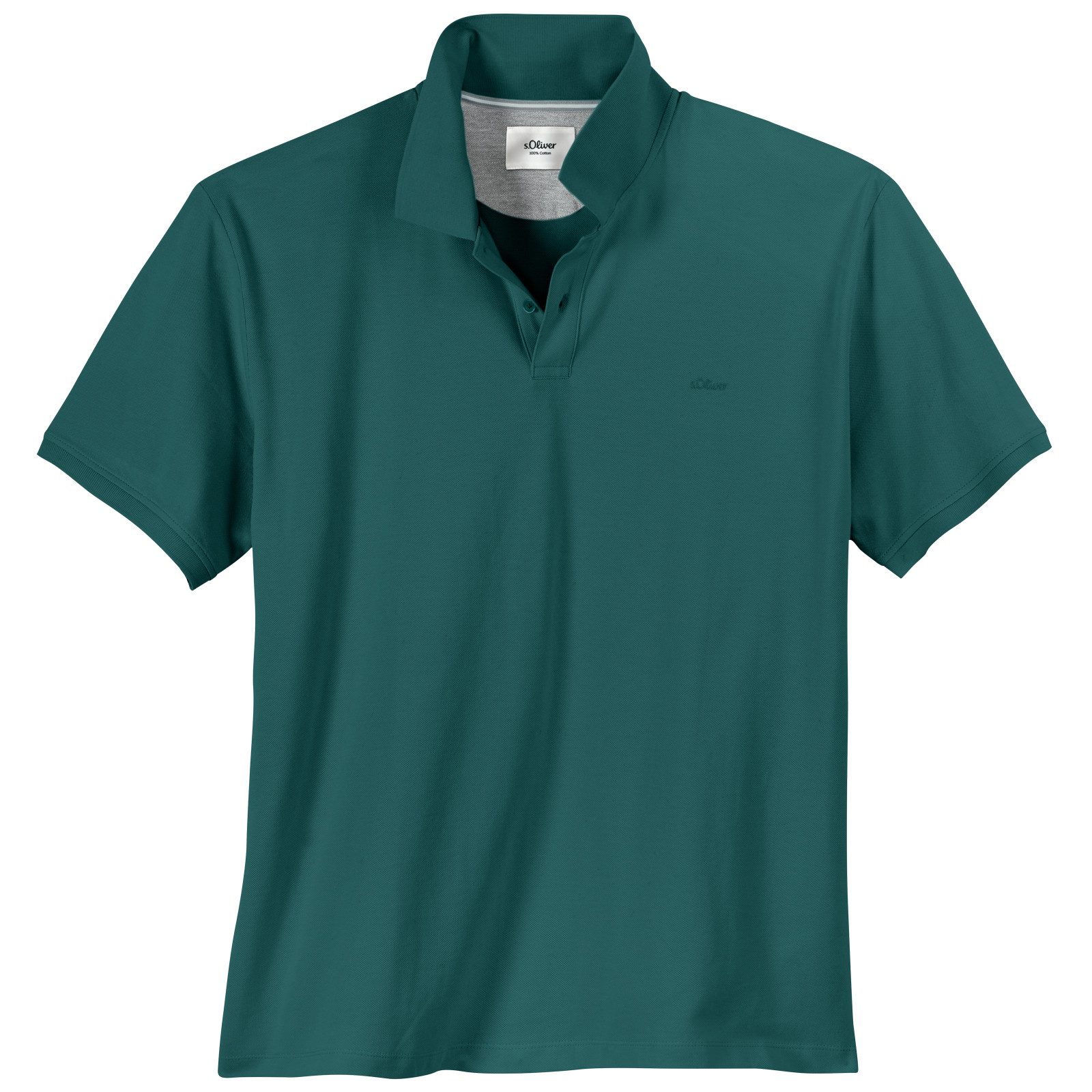 s.Oliver Poloshirt s.Oliver Übergrößen Basic-Poloshirt petrol