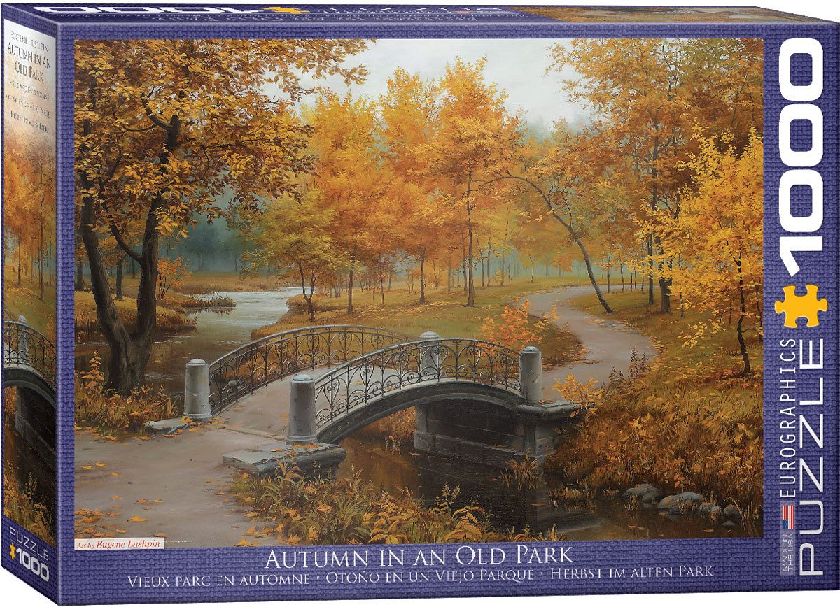 Puzzle 1000 Teile Puzzle - Puzzle - Die Brücke im herbstlichen Park, Puzzleteile