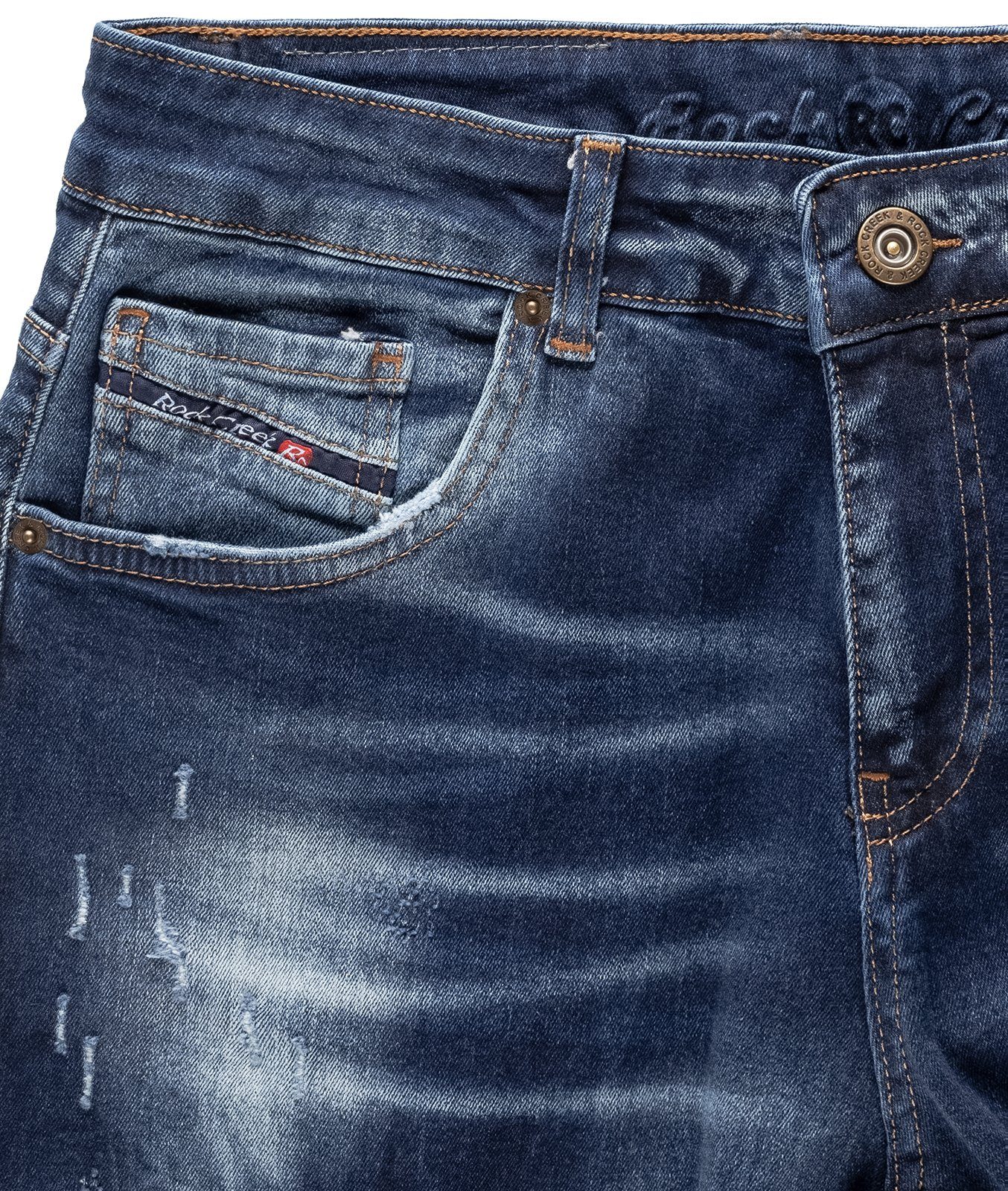 Jeans Stonewashed Dunkelblau Regular-fit-Jeans Herren RC-3113 Rock Creek