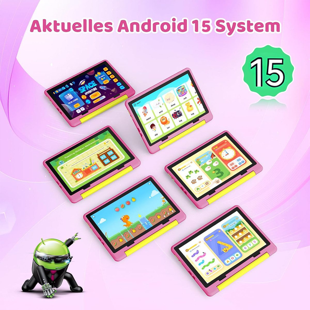 BUFO 10 Zoll Android 16, 24(3+21)GB RAM+64GB, 1280x800 HD IPS, Kinder Tablet (10", 64 GB, Android 16, WiFi 6, Robuste Schutzhülle, Vorinstallierte Lernapps, GMS-Zertifizierung)