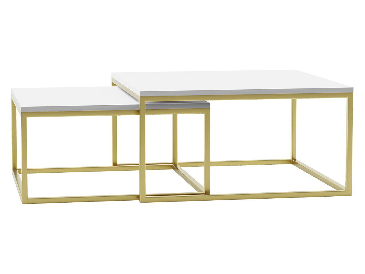 MIRJAN24 Couchtisch Dual Gold (2er-Set), Vierkantrohrrahmen günstig online kaufen