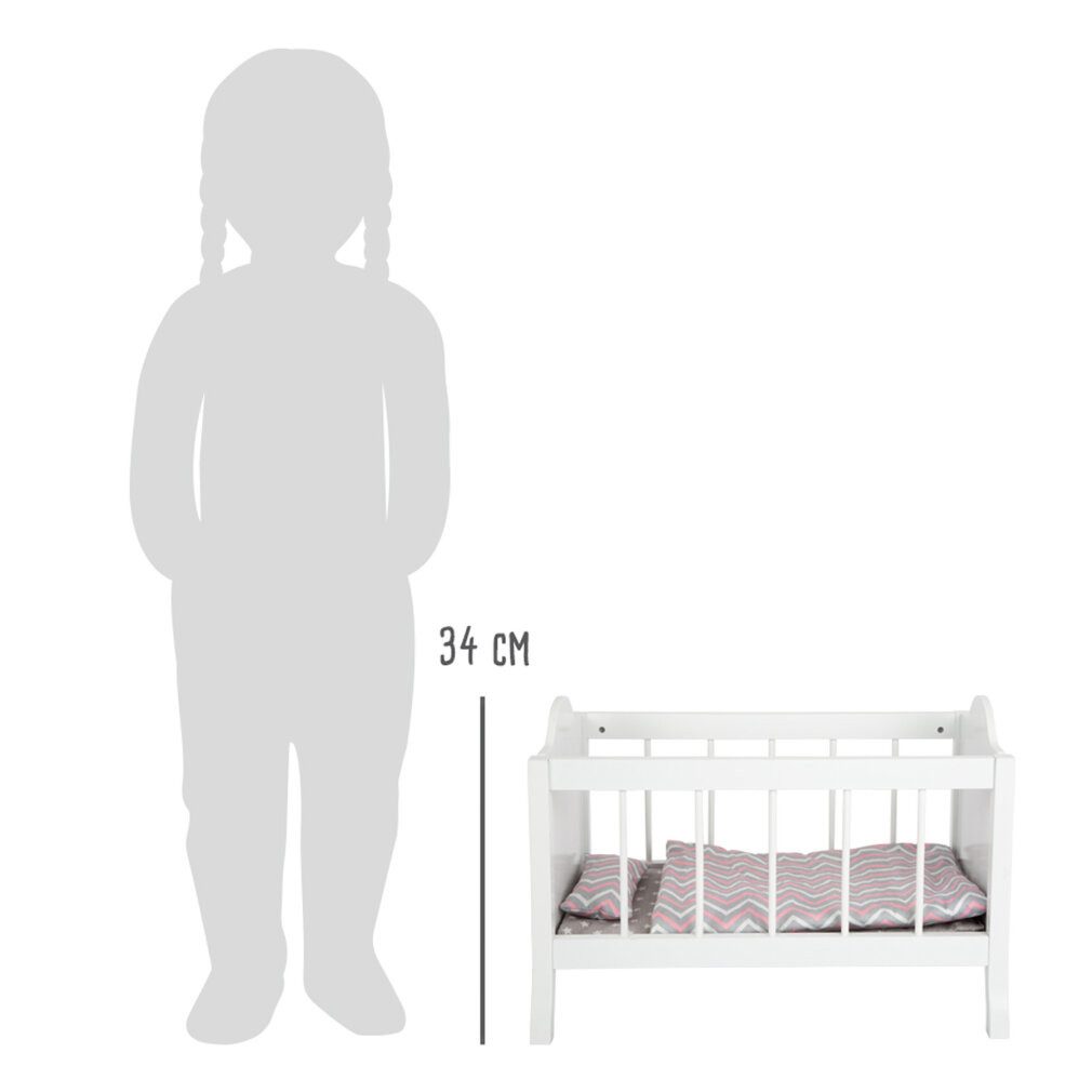 Small Foot Puppenhausmöbel 11778 Puppengitterbett aus Holz mit weicher Matratze