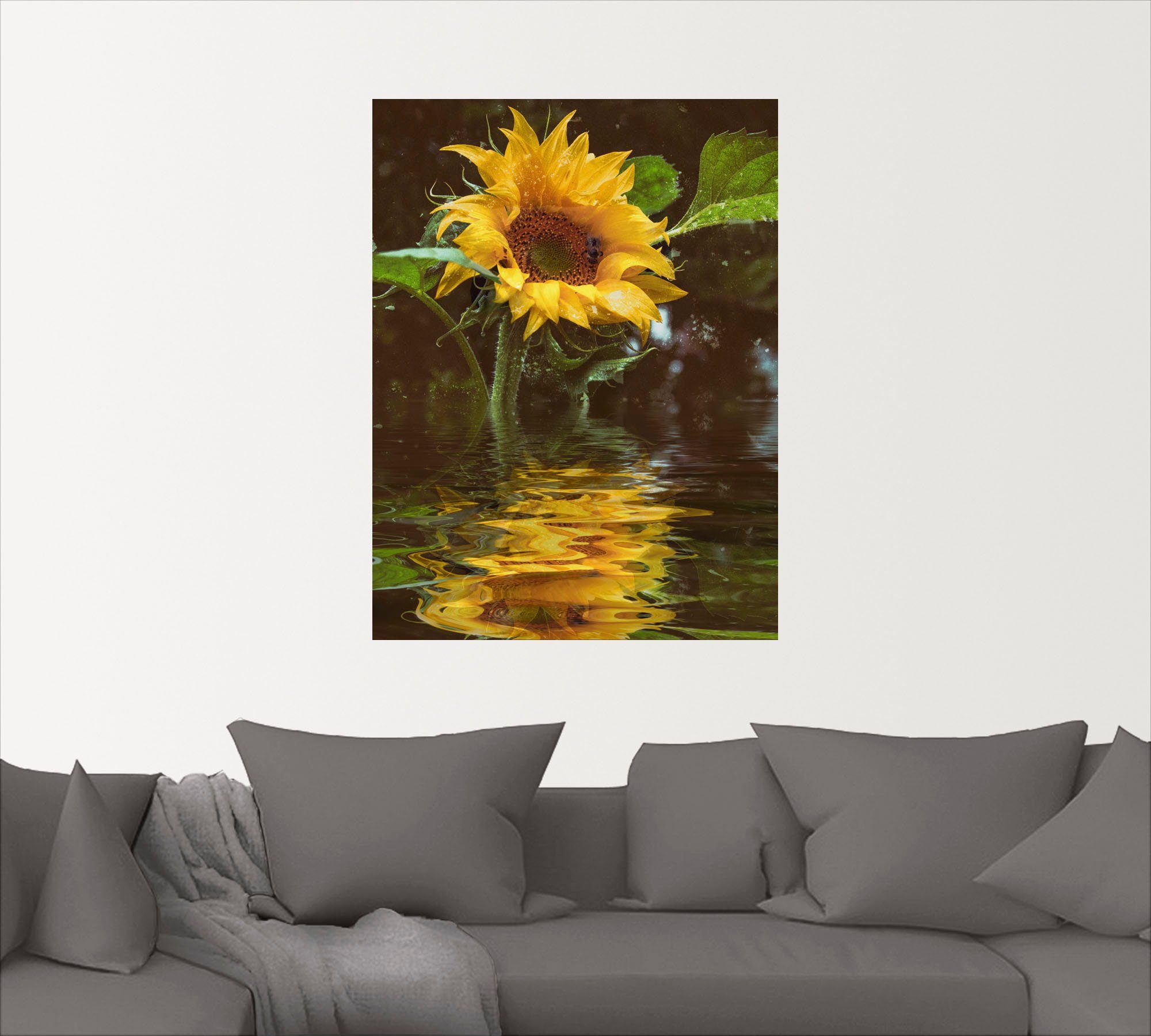 Wandaufkleber Blumen versch. Sonnenblume, in Wandbild als Artland St), oder Poster Alubild, Leinwandbild, Größen (1