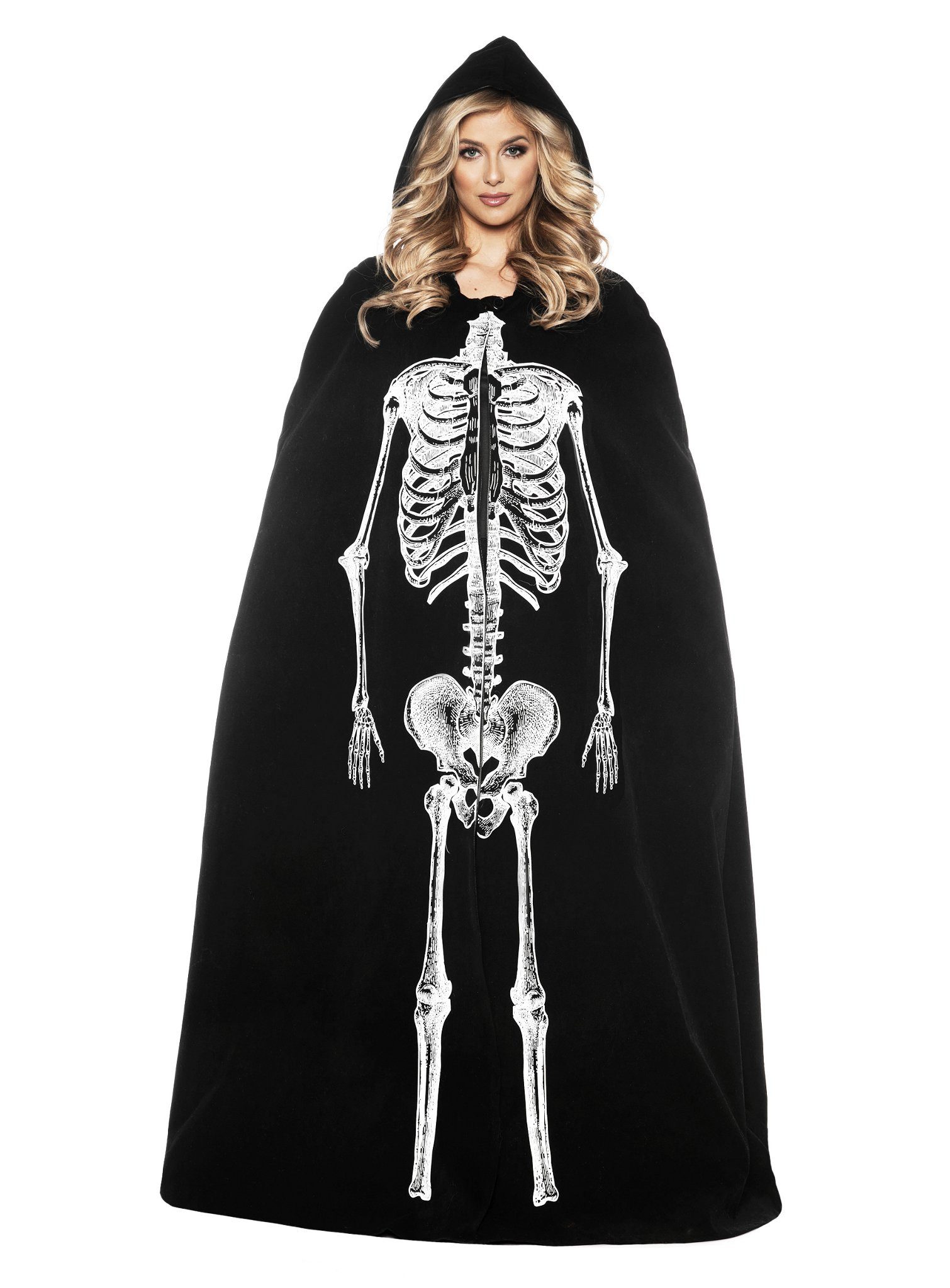 Umhang Skelett Cape - Umhang Halloween Kostüm Damen