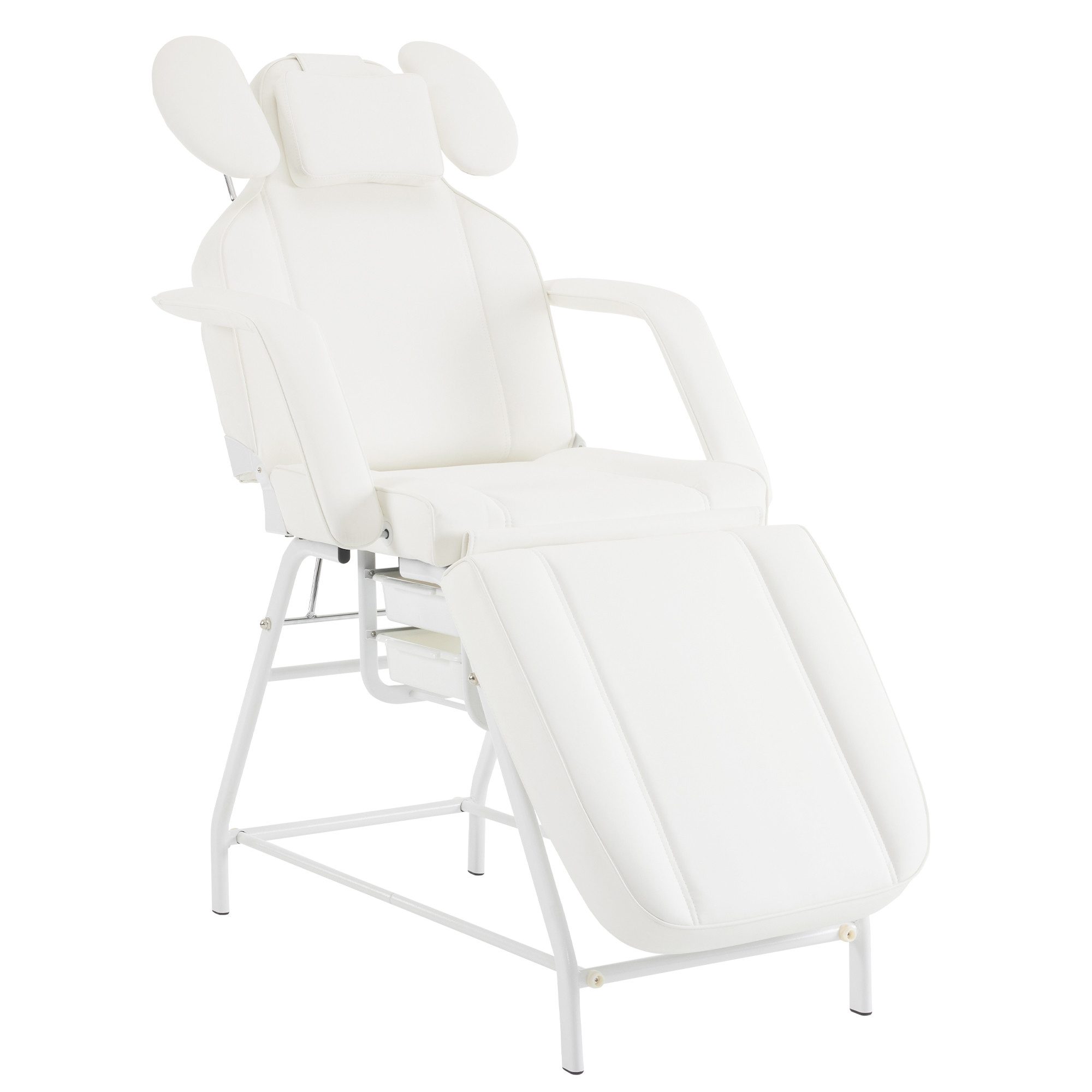 Barberpub Massageliege Barberpub kosmetikliege für Wimpern 0726 (Weiß/PU), Tattoo Liege für SPA Salon, Verstellbare Handstütze