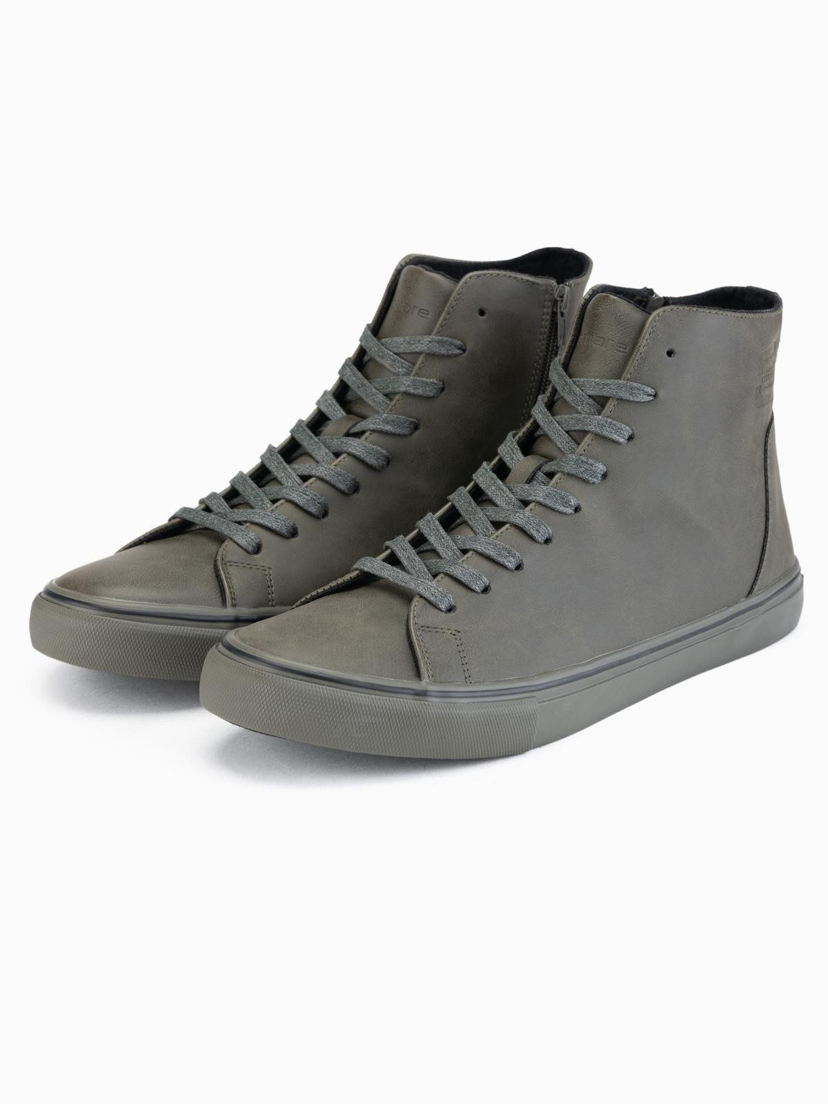 OMBRE Hohe Herren-Sneaker mit matter Struktur und geprägtem Logo Sneaker