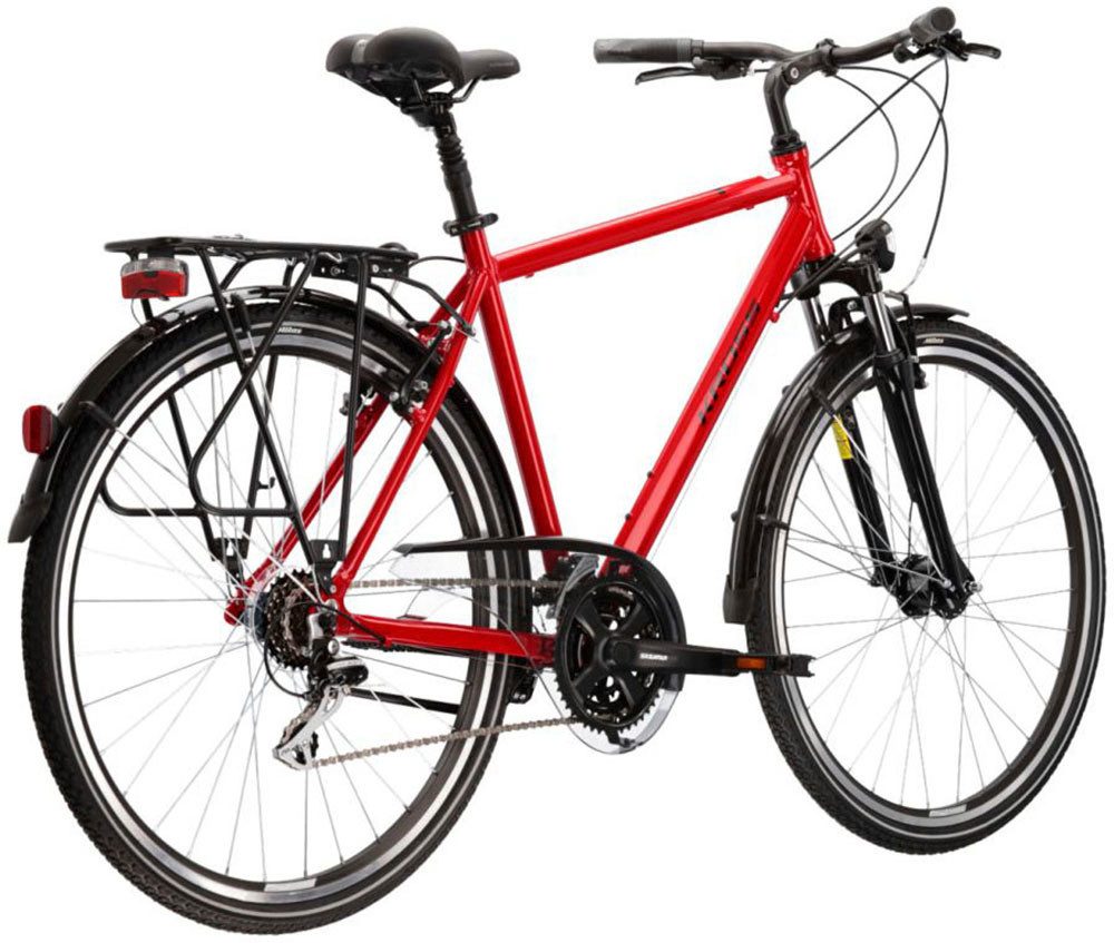 Kross Trekking Bike Trans 3.0 red 21 gears, 21-speed Shimano ACERA M3020 derailleur, derailleur gears