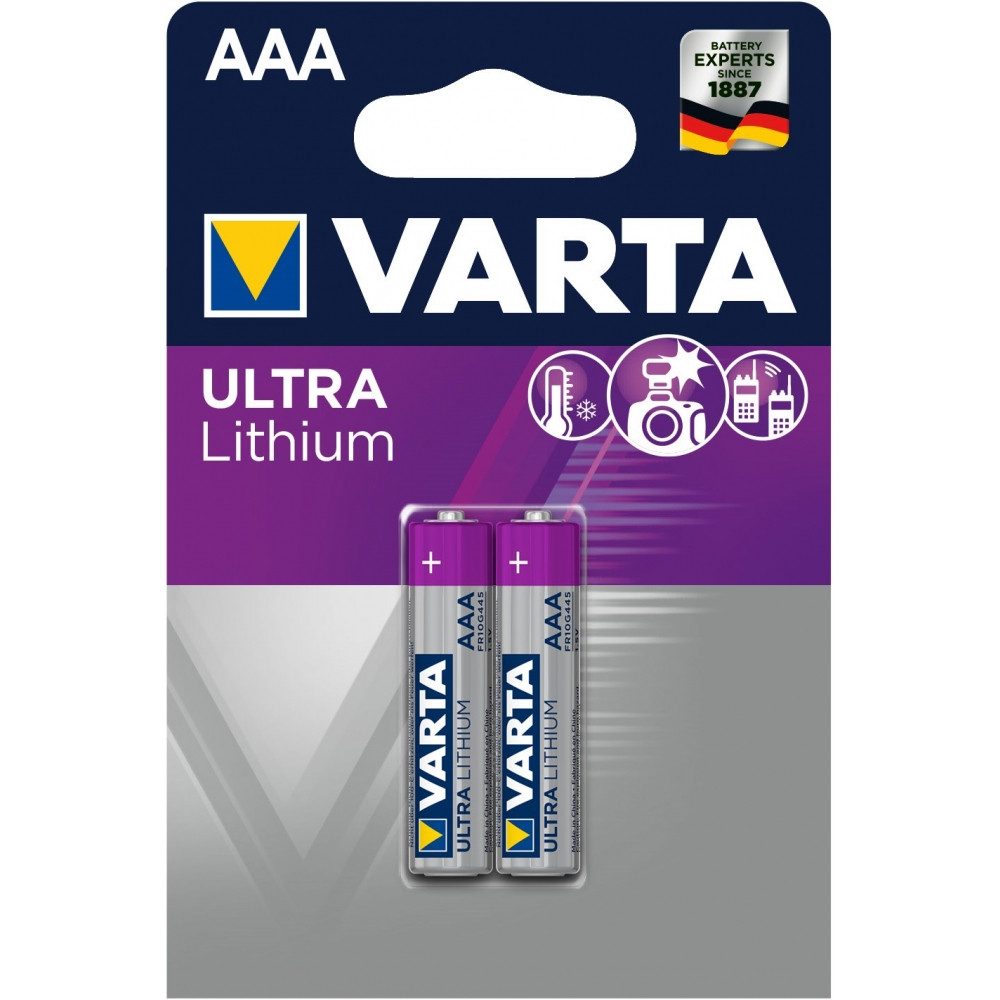 VARTA Varta Lithium AAA 2er Blister - Energiequelle Akku Varta Lithium AAA 2er Blister Micro-Batterie (1.5 V V), Langfristige Leistung und Zuverlässigkeit