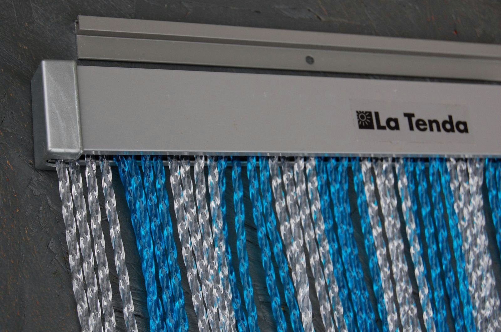 und Länge 210 kürzbar 90 cm, x individuell Tenda PVC - Streifenvorhang Insektenschutz-Vorhang blau, La RIMINI 3 Tenda La Breite
